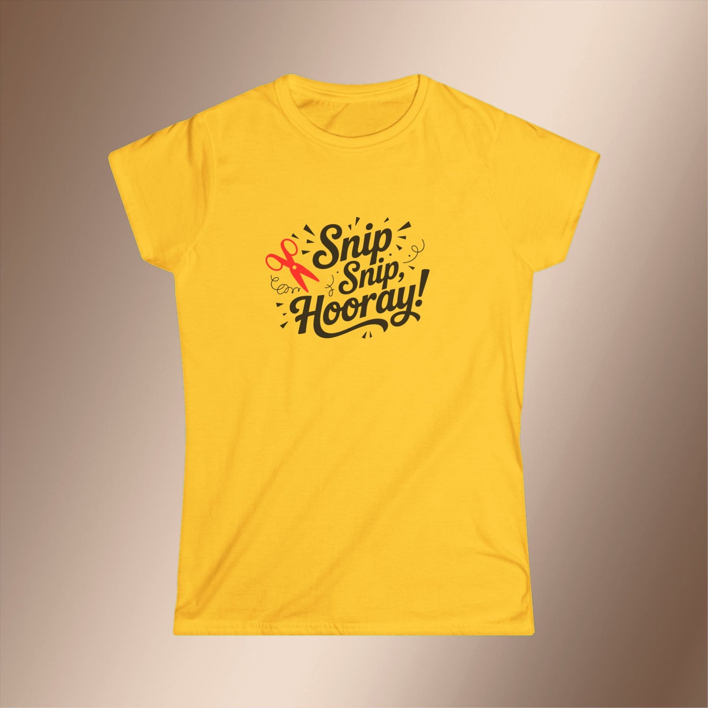 Snip Snip Hooray Women's Softstyle Tee - Fun DIY Gift, Birthday Celebration, Crafting Enthusiast, Cutting Crafts, Cheerful Apparel