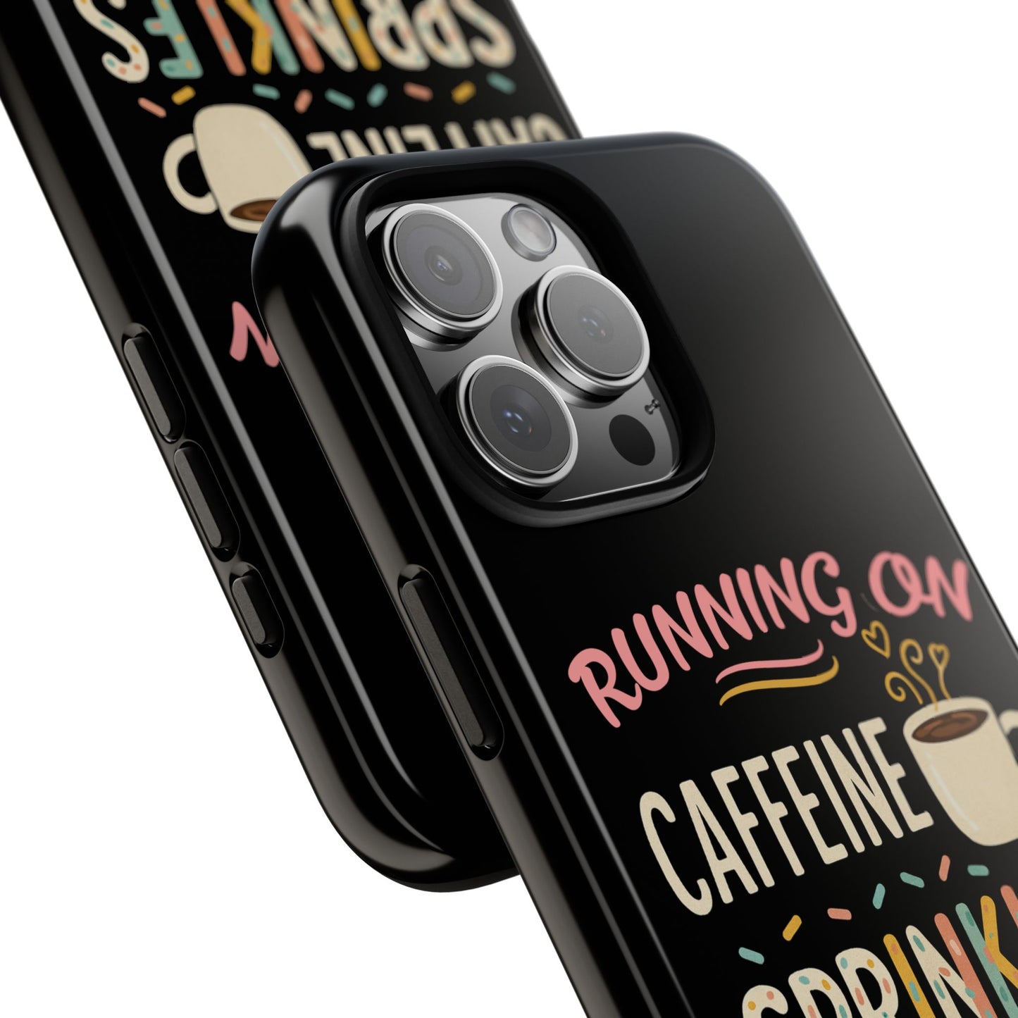 Running on Caffeine, Sprinkles, and Jesus Phone Case- Cute Coffee Lover Gift, Christian Style, Unique Phone Accessory