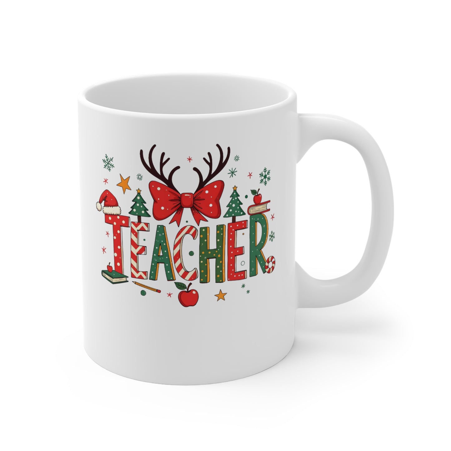 Festive Teacher Mug 11oz - Perfect Holiday Gift