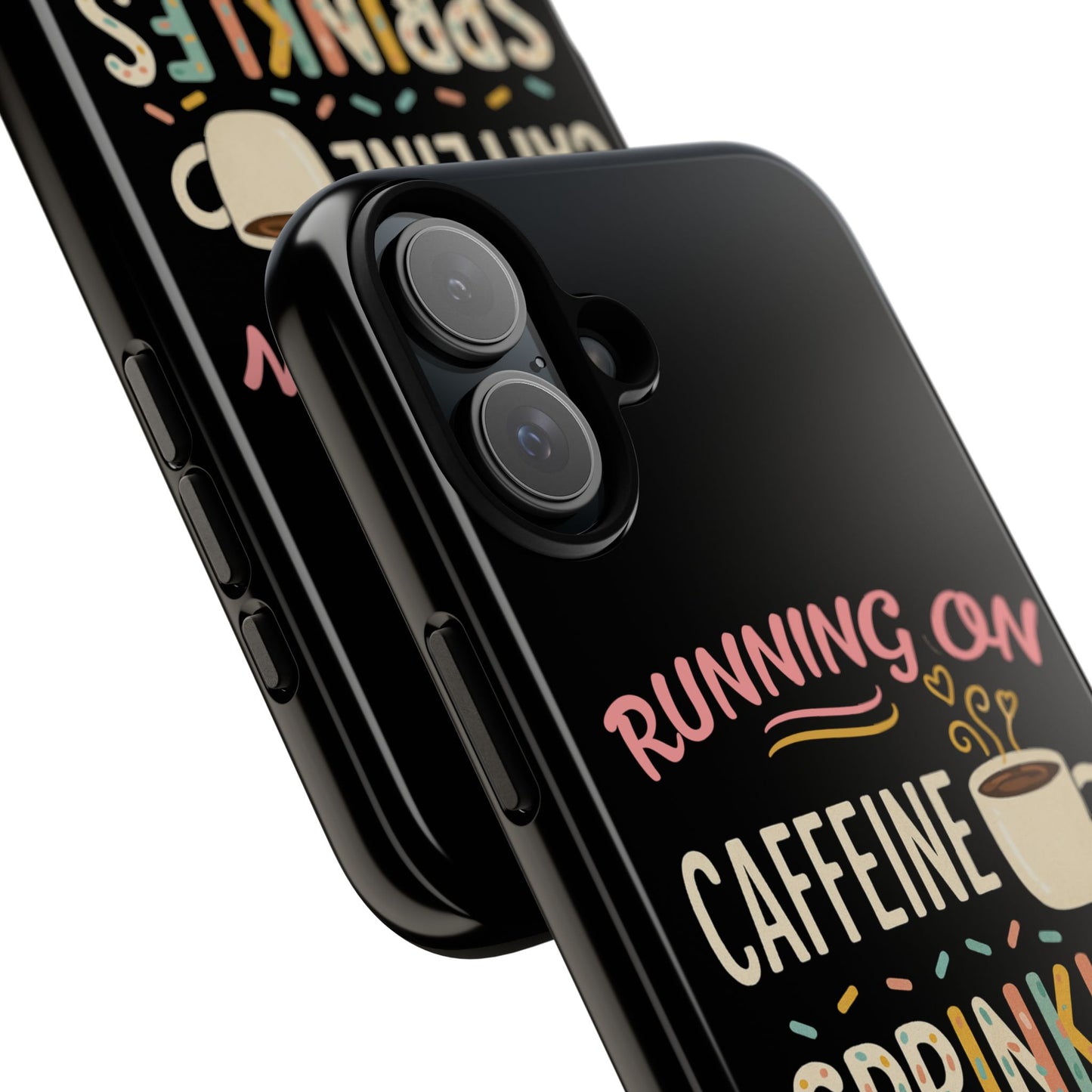 Running on Caffeine, Sprinkles, and Jesus Phone Case- Cute Coffee Lover Gift, Christian Style, Unique Phone Accessory
