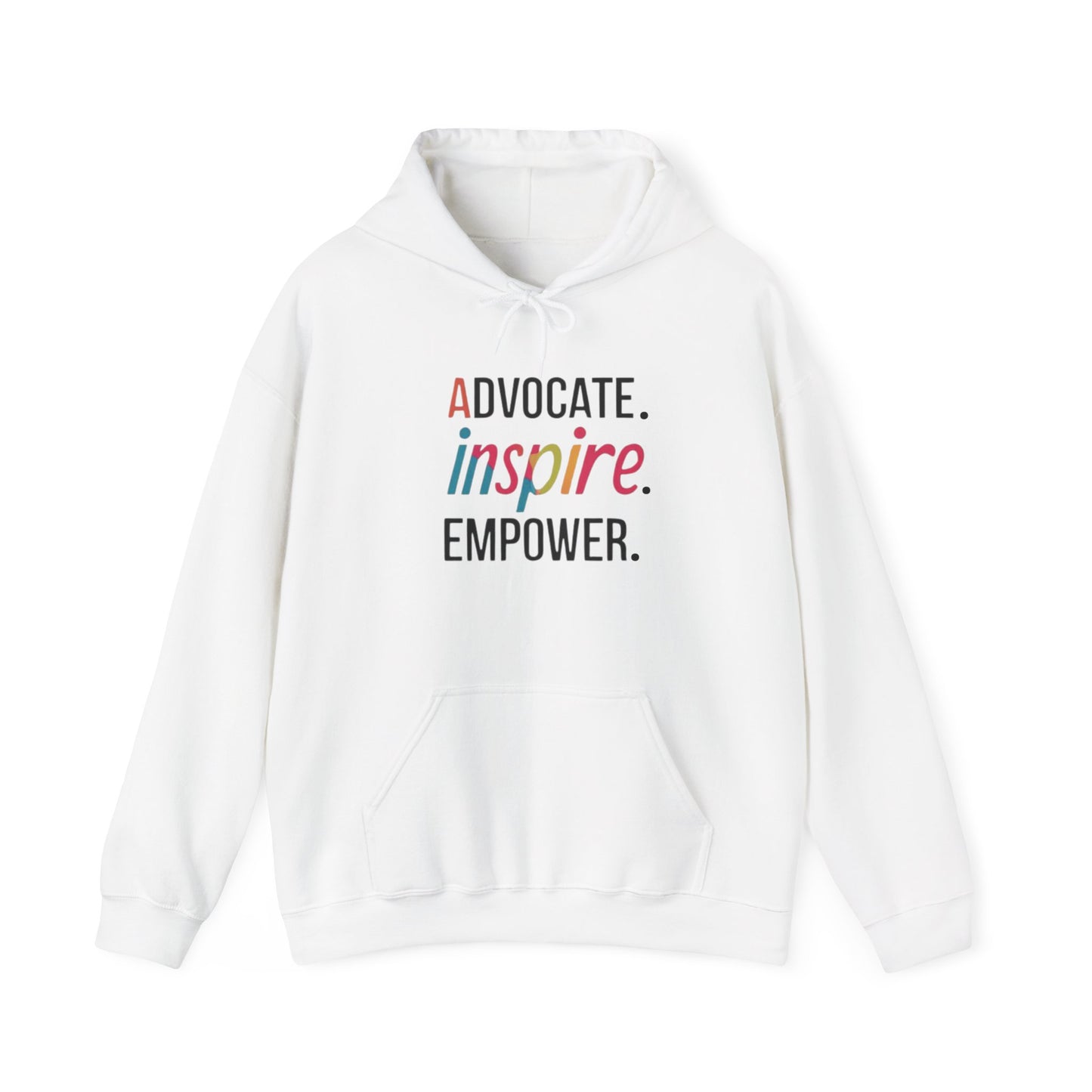 Empowerment Hoodie - Advocate Inspire Empower Sweatshirt, Motivational Gift, Unisex Apparel, Casual Wear, Comfortable Hoodie