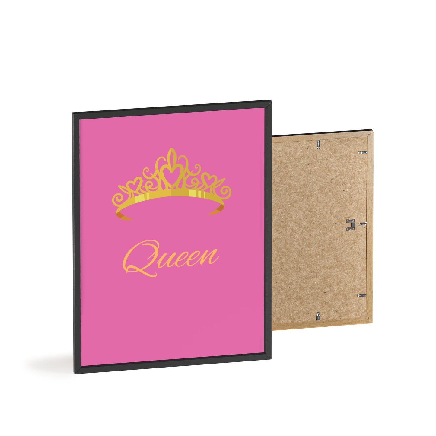 Queen Crown Poster with Wooden Frame, Home Decor, Gift for Her, Birthday, Wall Art, Inspirational Decor, empowerment