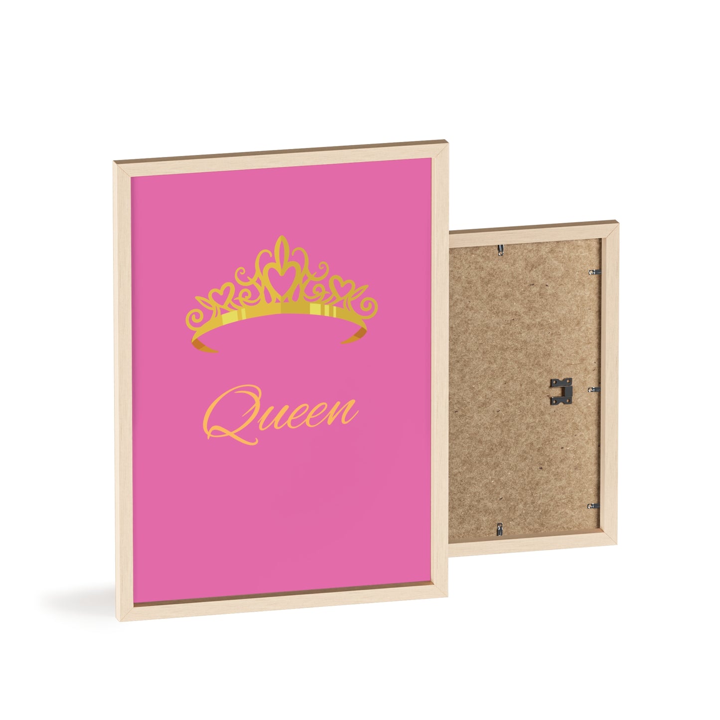 Queen Crown Poster with Wooden Frame, Home Decor, Gift for Her, Birthday, Wall Art, Inspirational Decor, empowerment