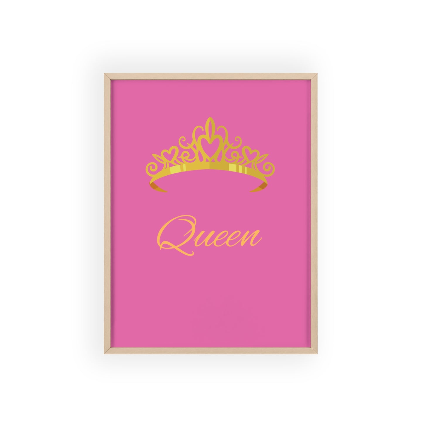 Queen Crown Poster with Wooden Frame, Home Decor, Gift for Her, Birthday, Wall Art, Inspirational Decor, empowerment