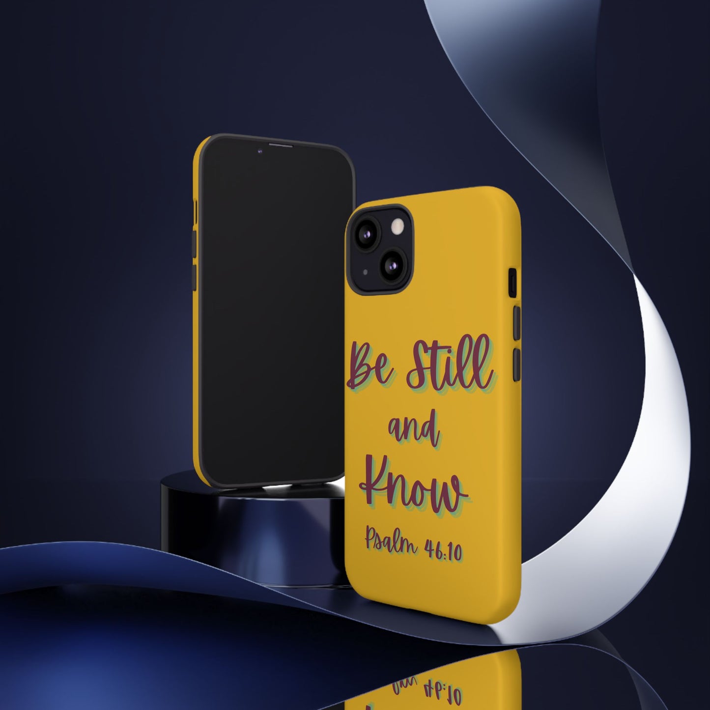 Yellow Be Still and Know Case, Inspirational Motivational Accessory, Gift for Faith Lovers, Psalm 46:10