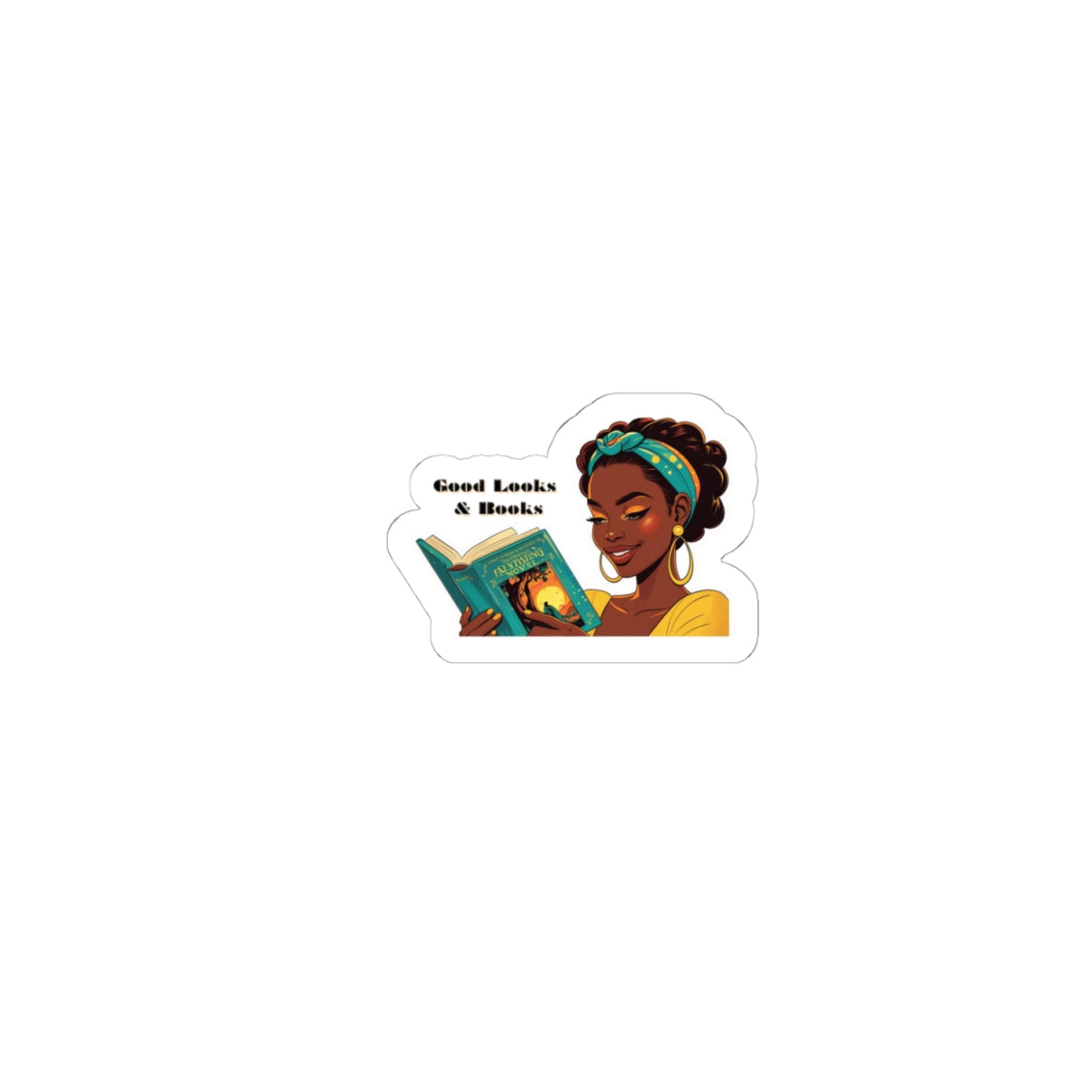Empowered Book Lover Kiss-Cut Stickers | Aesthetic Laptop Decals | Good Looks & Books Design | Gift for Readers, Bookish Decor, Women