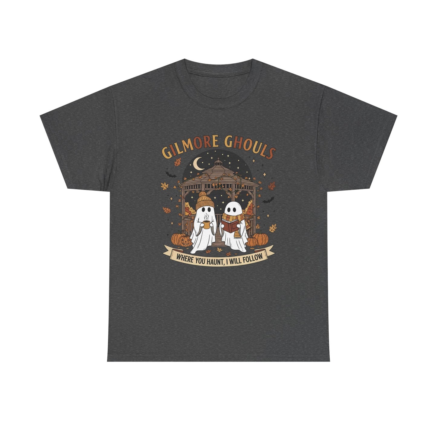 Gilmore Ghouls Unisex Heavy Cotton Tee, Halloween Shirt, Ghost T-Shirt, Spooky Apparel, Cute Halloween Outfit, Fall Fashion