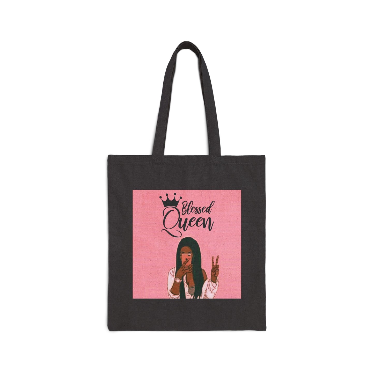 Cotton Canvas Tote Bag/Blessed Queen