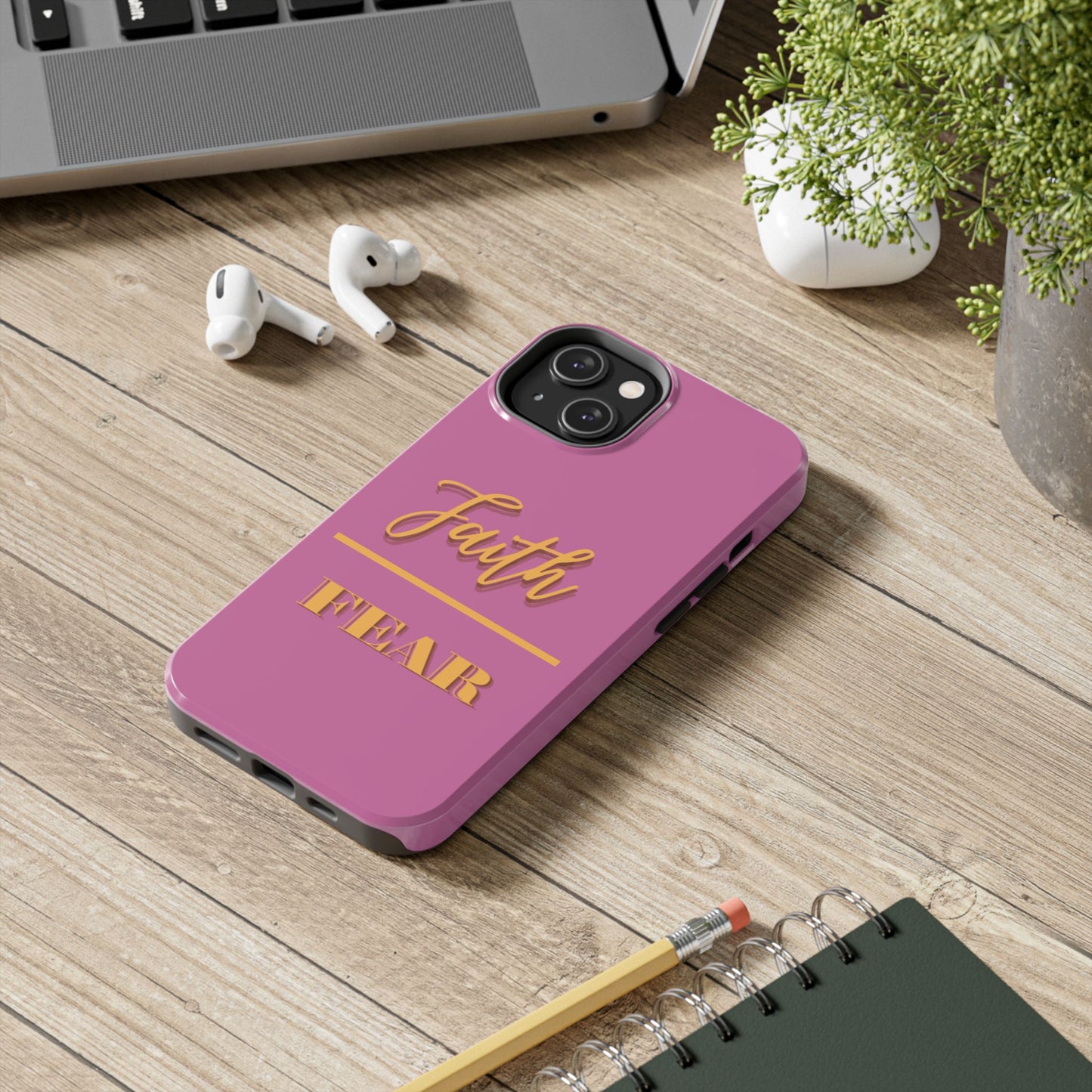 Faith Over Fear Phone Case - Inspirational Tough Cases for Daily Motivation, Gifts for Friends, Customizable Phone Covers, Unique Decor