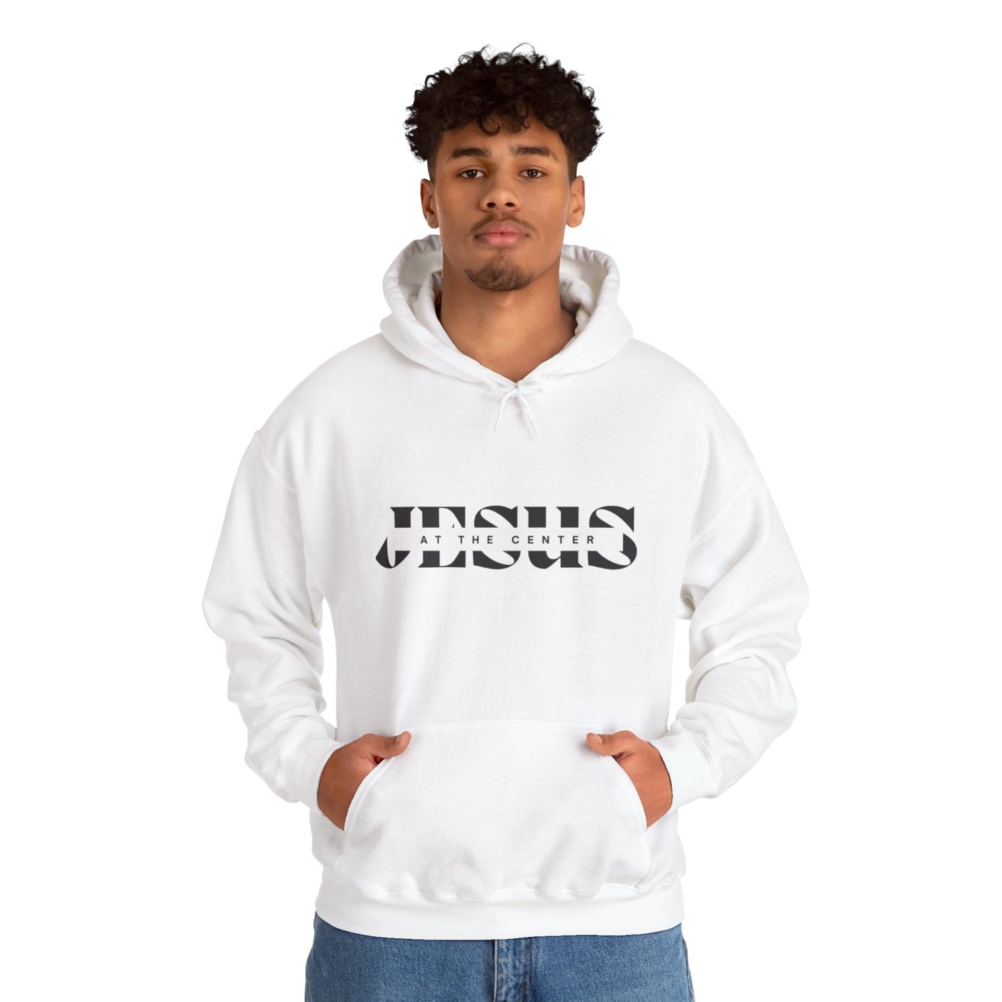 Unisex Hooded Sweatshirt - 'JESUS AT THE CENTER' Inspirational Apparel