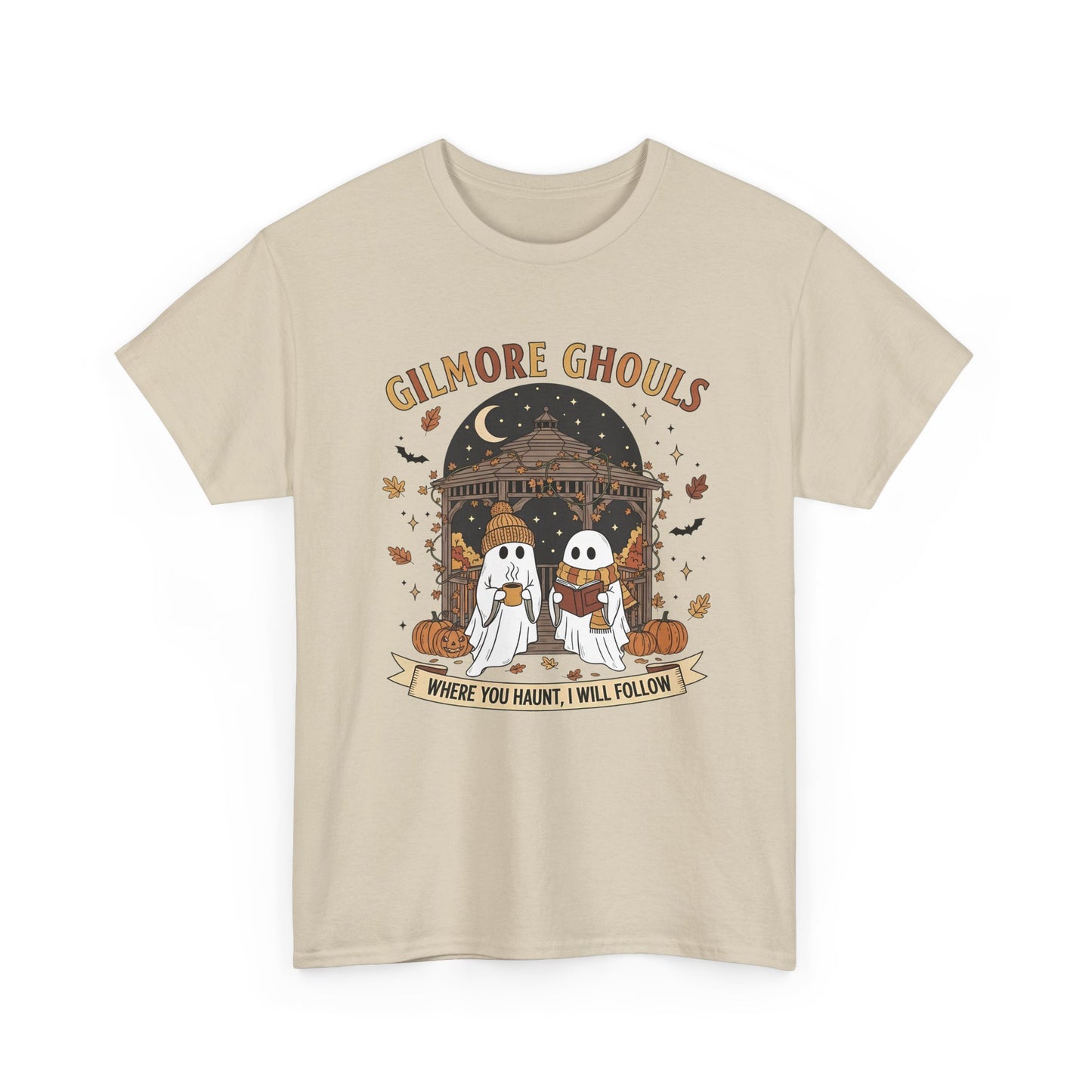 Gilmore Ghouls Unisex Heavy Cotton Tee, Halloween Shirt, Ghost T-Shirt, Spooky Apparel, Cute Halloween Outfit, Fall Fashion