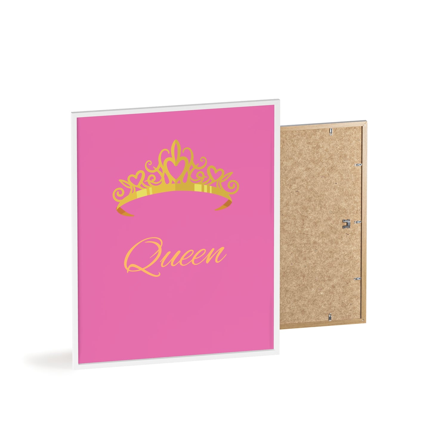 Queen Crown Poster with Wooden Frame, Home Decor, Gift for Her, Birthday, Wall Art, Inspirational Decor, empowerment
