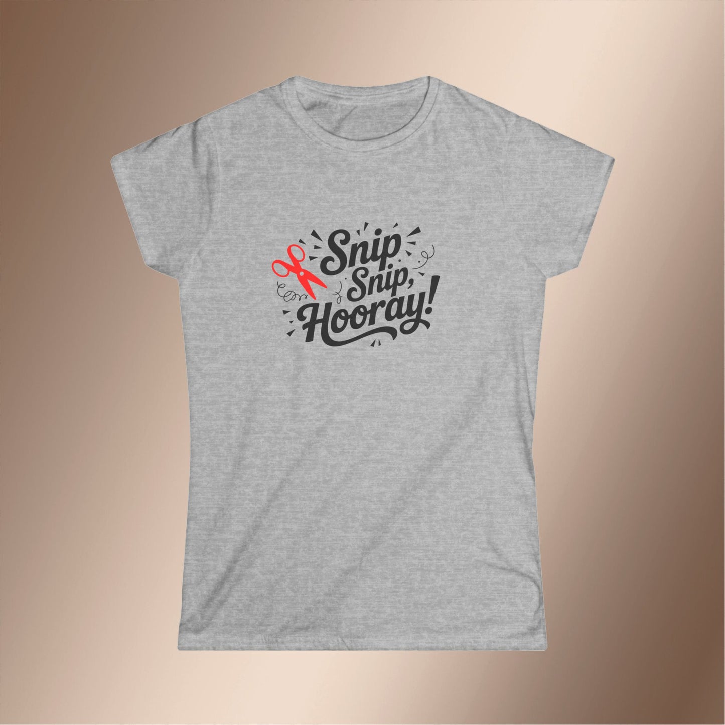 Snip Snip Hooray Women's Softstyle Tee - Fun DIY Gift, Birthday Celebration, Crafting Enthusiast, Cutting Crafts, Cheerful Apparel