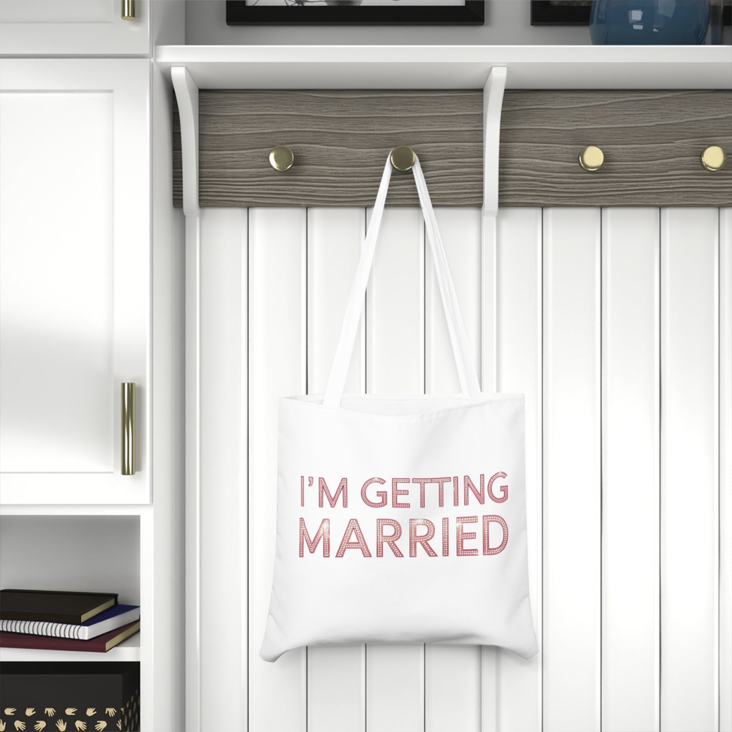 Wedding Tote Bag, I'm Getting Married Bride Gift, Bridal Shower Accessory, Wedding Planning Bag, Bridal Party Favor