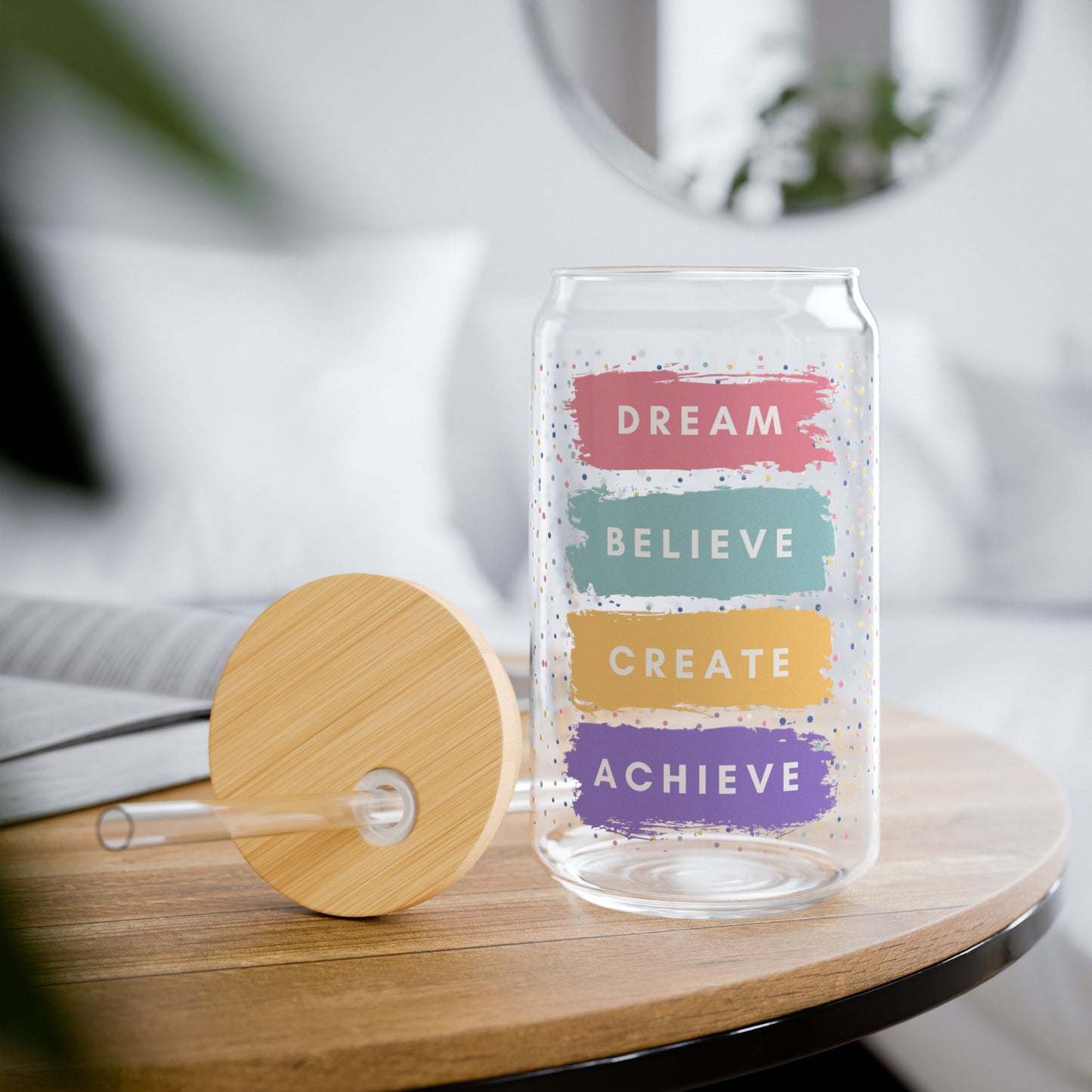 Inspirational Sipper Glass | 16oz Inspirational Drinkware, Motivational Quotes, Ideal for Home, Office, Gifts, Parties