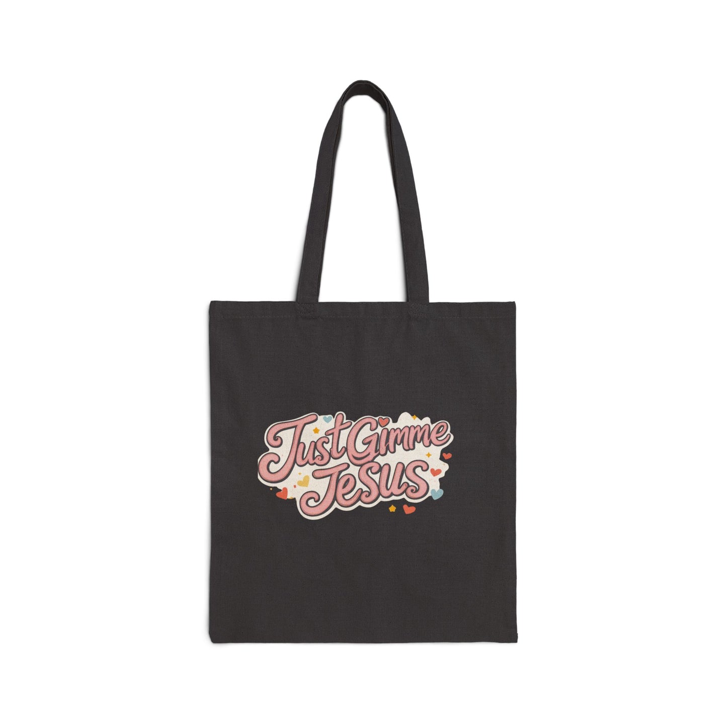Just Gimme Jesus Cotton Canvas Tote Bag, Eco-Friendly Bag, Church Tote, Casual Carry-All, Gift for Believers, Faith-Inspired Accessory