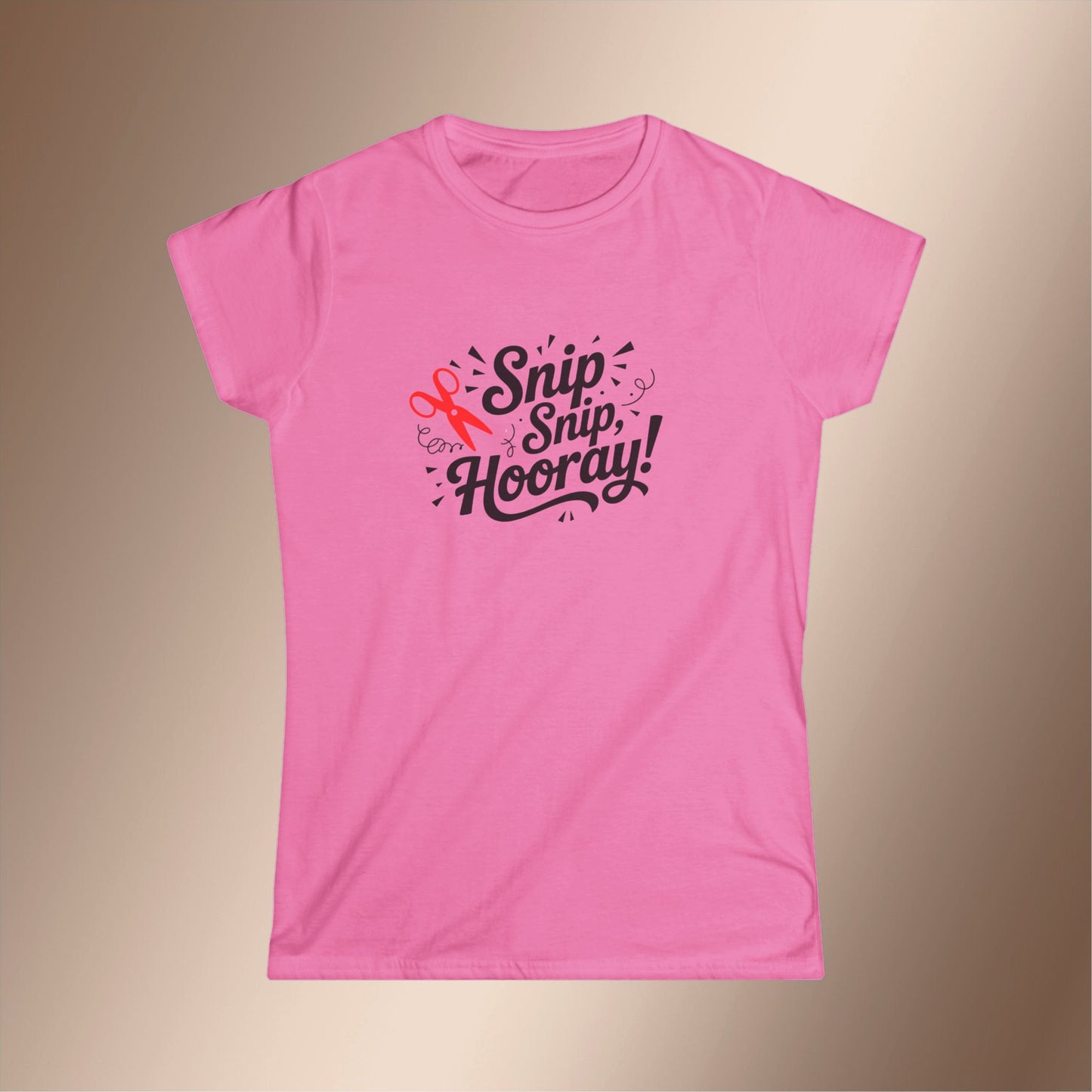 Snip Snip Hooray Women's Softstyle Tee - Fun DIY Gift, Birthday Celebration, Crafting Enthusiast, Cutting Crafts, Cheerful Apparel