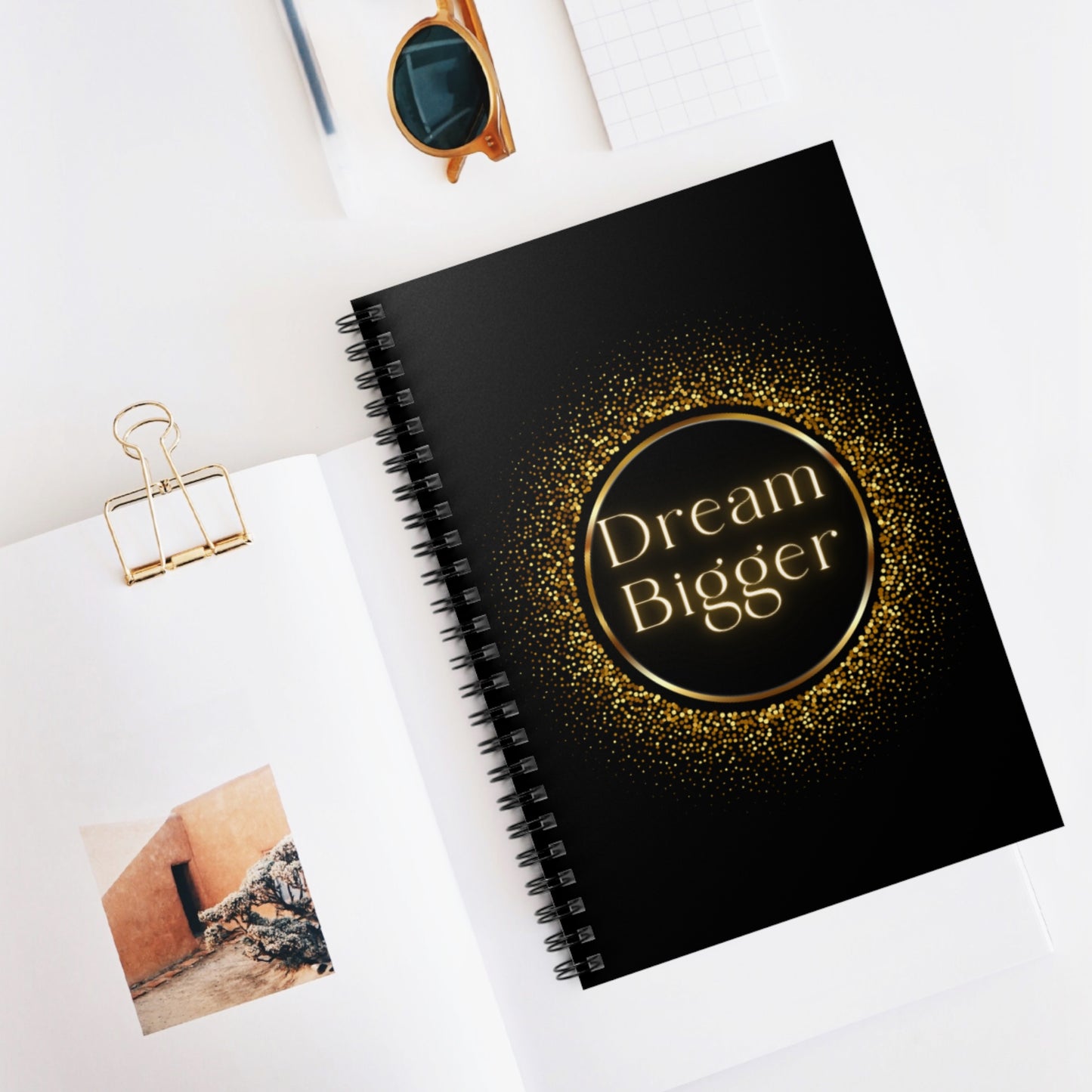Dream Bigger Spiral Notebook - Motivational Journal, Inspirational Gift, Study Supplies, Back to School, Home Office Decor