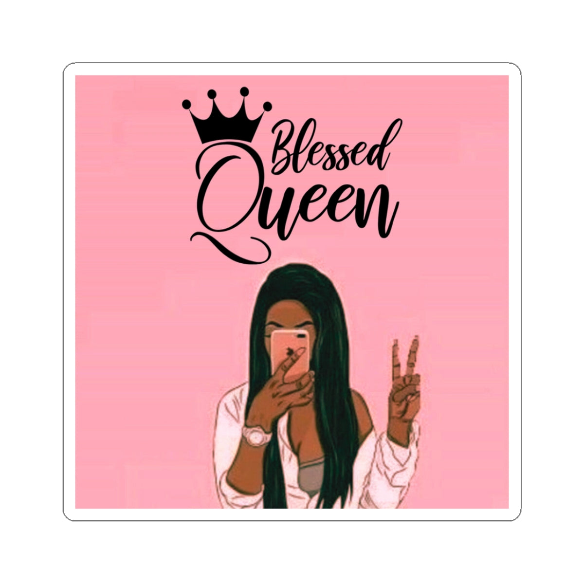 Blessed Queen Kiss-Cut Stickers | Inspirational Decor, Queen Gifts, Laptop Stickers, Motivational Art, Affirmation Stickers