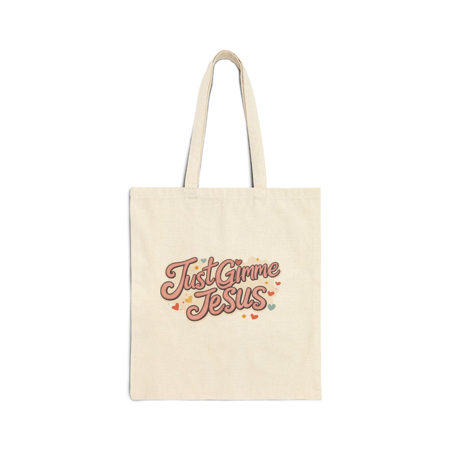 Just Gimme Jesus Cotton Canvas Tote Bag, Eco-Friendly Bag, Church Tote, Casual Carry-All, Gift for Believers, Faith-Inspired Accessory