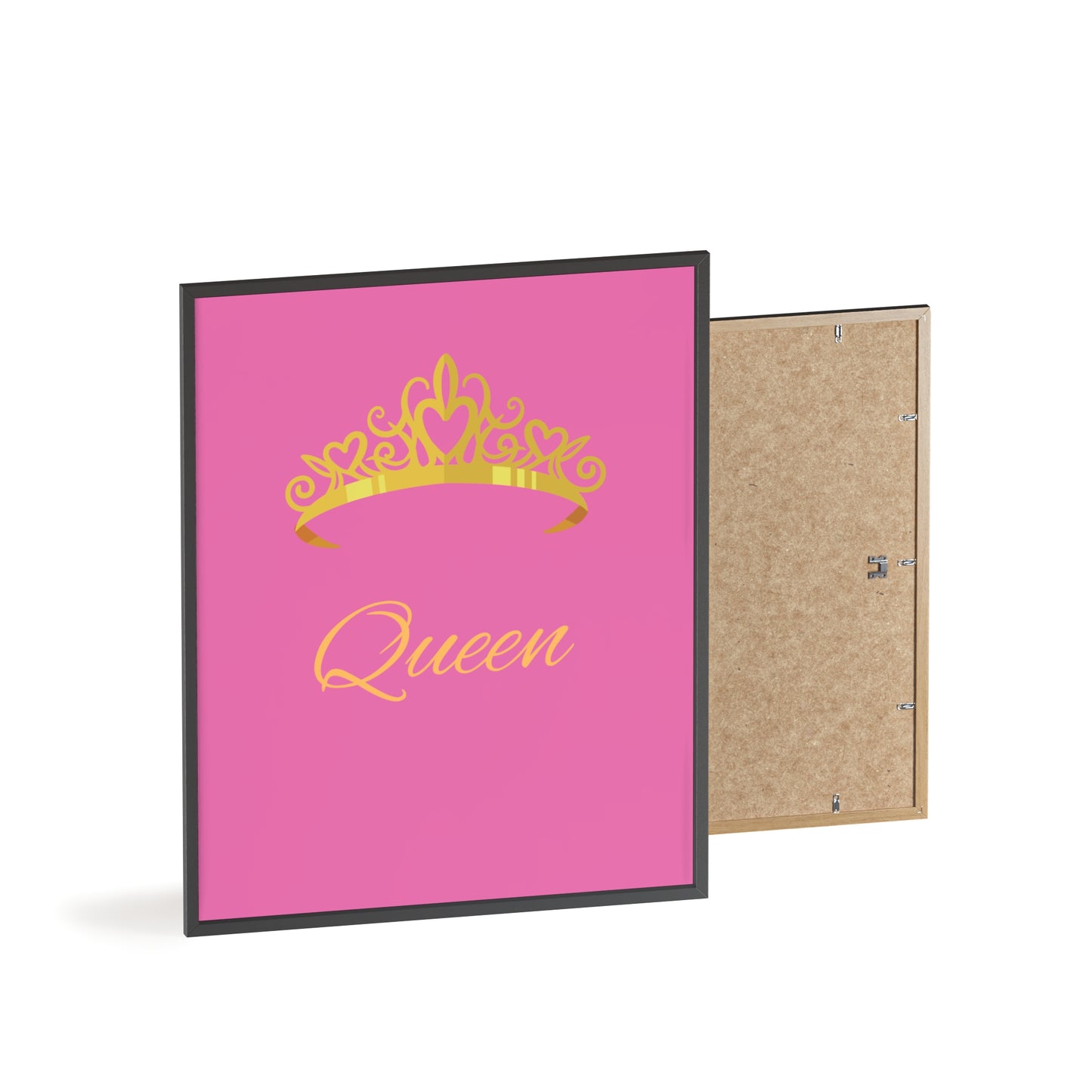 Queen Crown Poster with Wooden Frame, Home Decor, Gift for Her, Birthday, Wall Art, Inspirational Decor, empowerment
