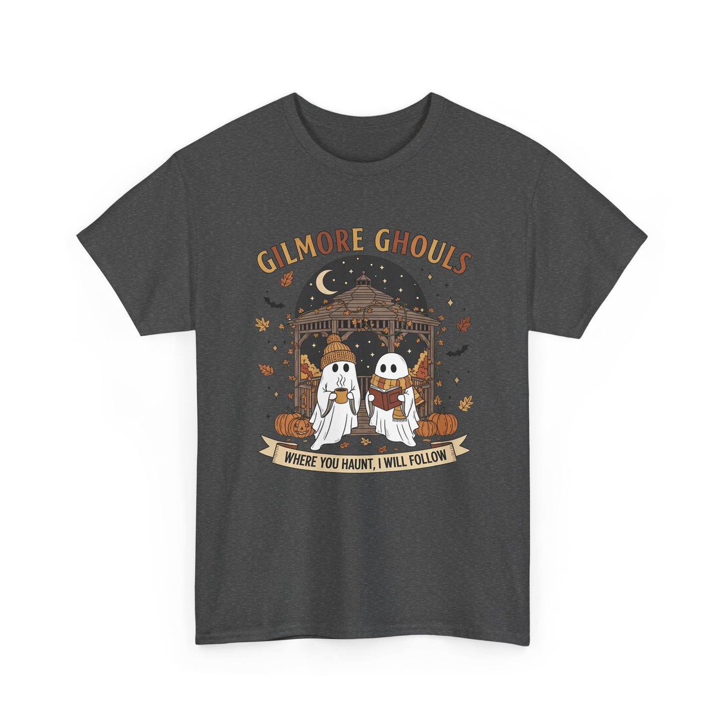 Gilmore Ghouls Unisex Heavy Cotton Tee, Halloween Shirt, Ghost T-Shirt, Spooky Apparel, Cute Halloween Outfit, Fall Fashion
