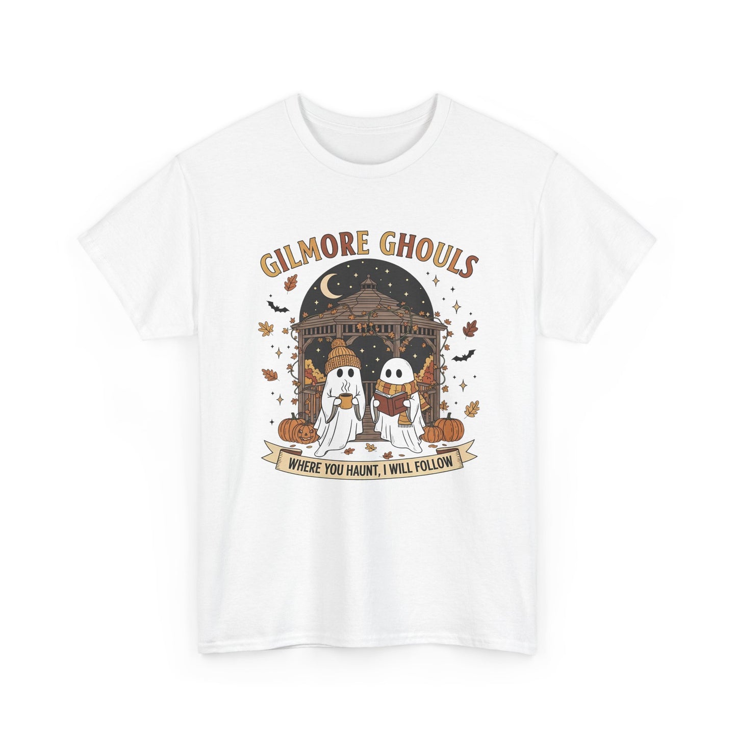 Gilmore Ghouls Unisex Heavy Cotton Tee, Halloween Shirt, Ghost T-Shirt, Spooky Apparel, Cute Halloween Outfit, Fall Fashion