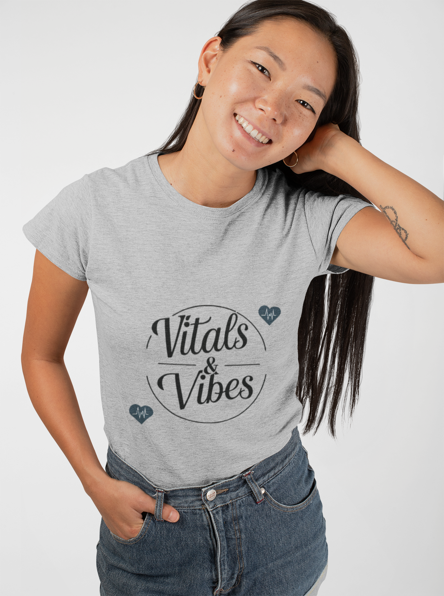 Women's Softstyle Tee for Nurses with 'Vitals & Vibes' Design - Casual Wear, Gift for Friends, Positive Vibes, Birthday Gift, Everyday Comfort