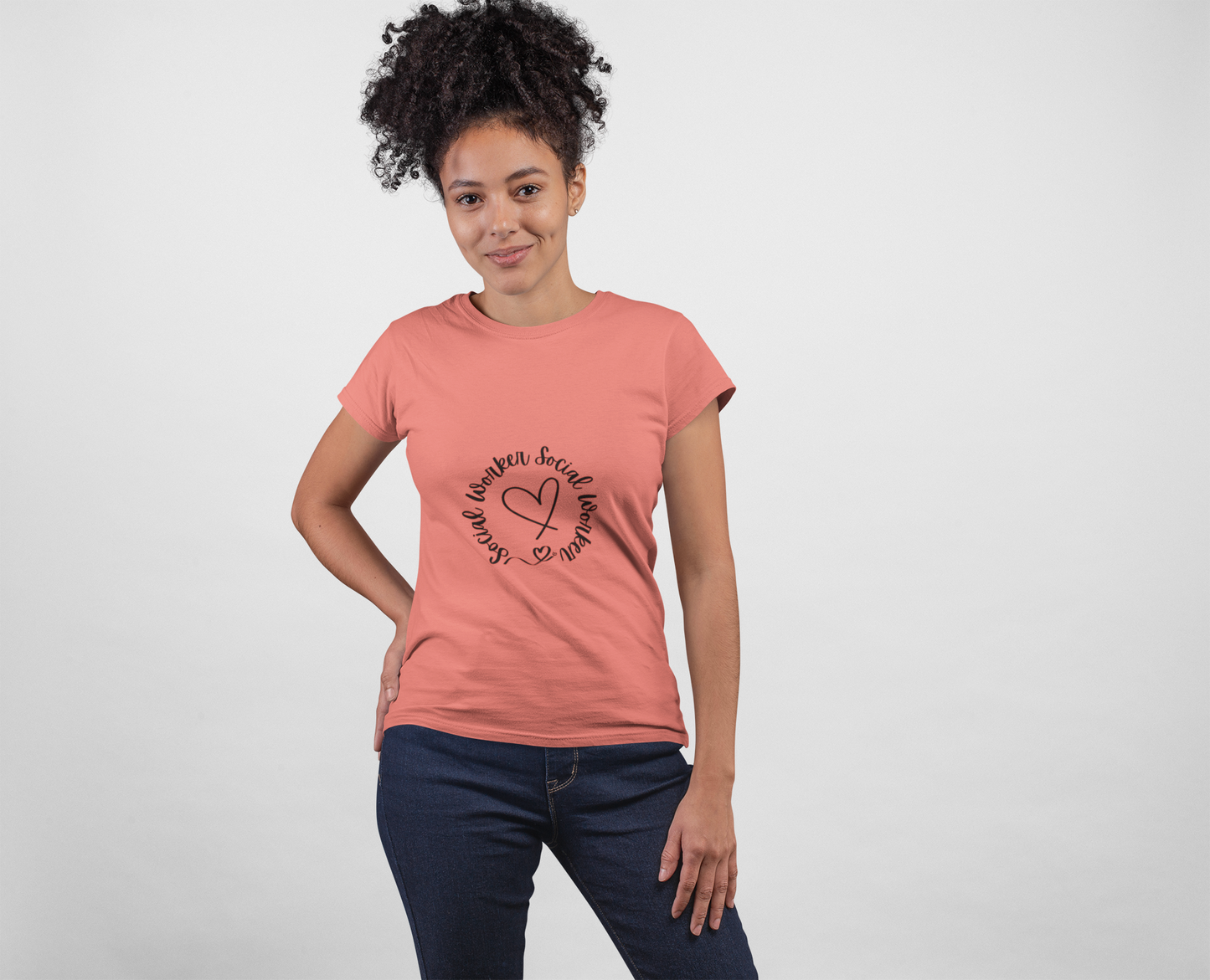 Social Worker Love T-Shirt, Gift for Social Workers, Unisex Tee, Casual Wear, Everyday Comfort, Heart Design T-Shirt