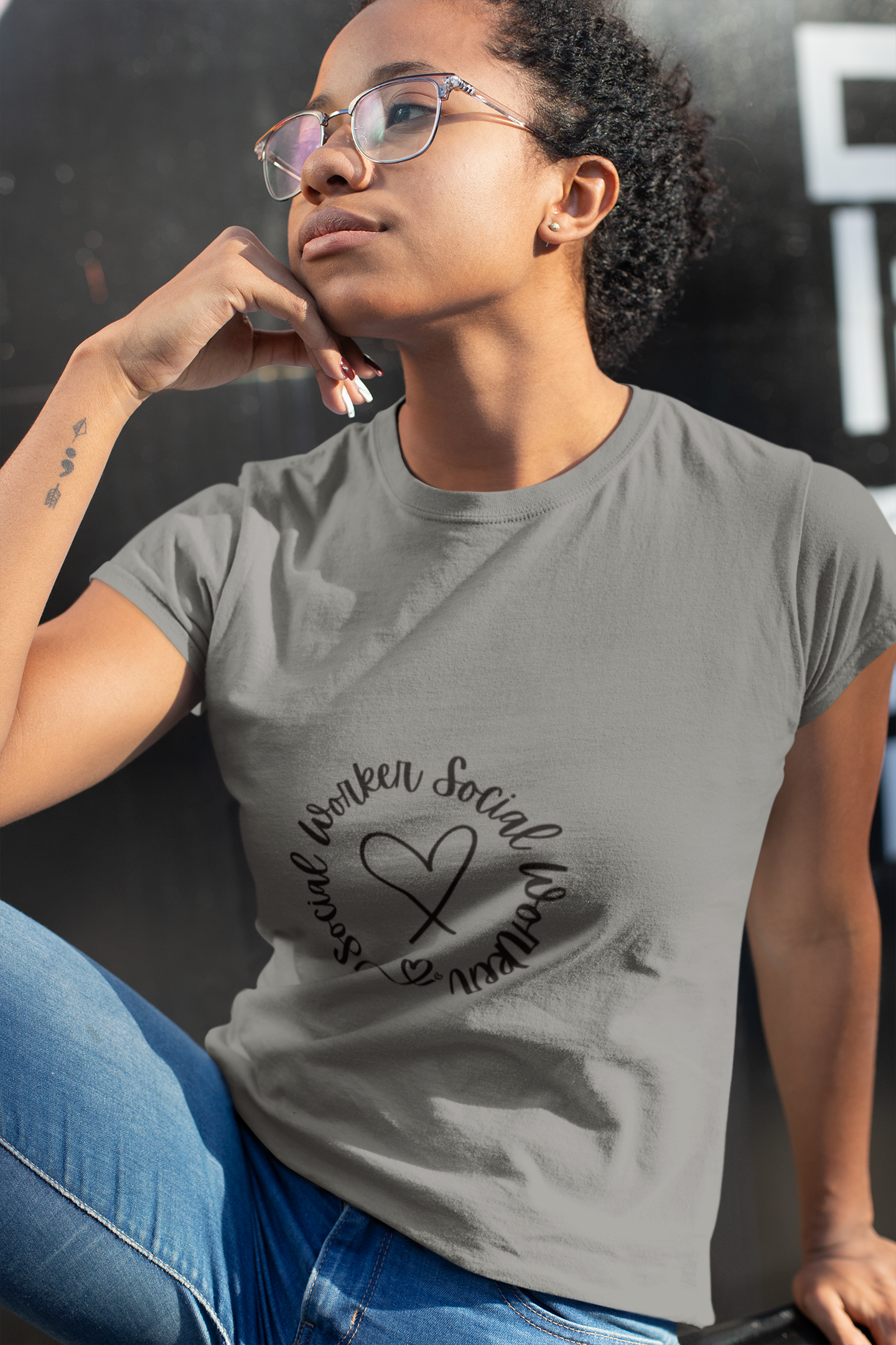 Social Worker Love T-Shirt, Gift for Social Workers, Unisex Tee, Casual Wear, Everyday Comfort, Heart Design T-Shirt