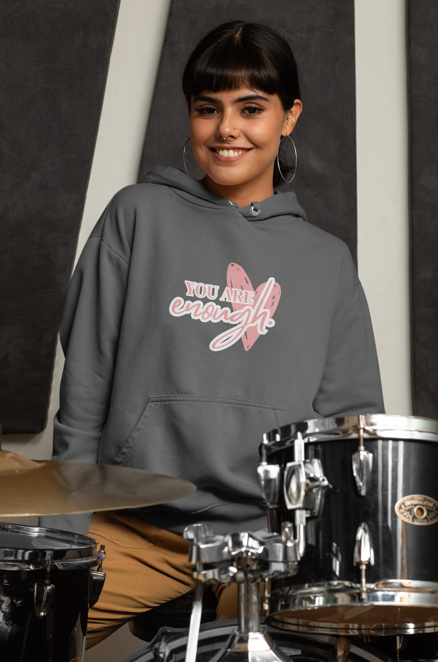 Empowering Message Hoodie, Positive You Are Enough Affirmation Sweatshirt, self-love gift, cozy unisex hoodie, motivational clothing, casual streetwear