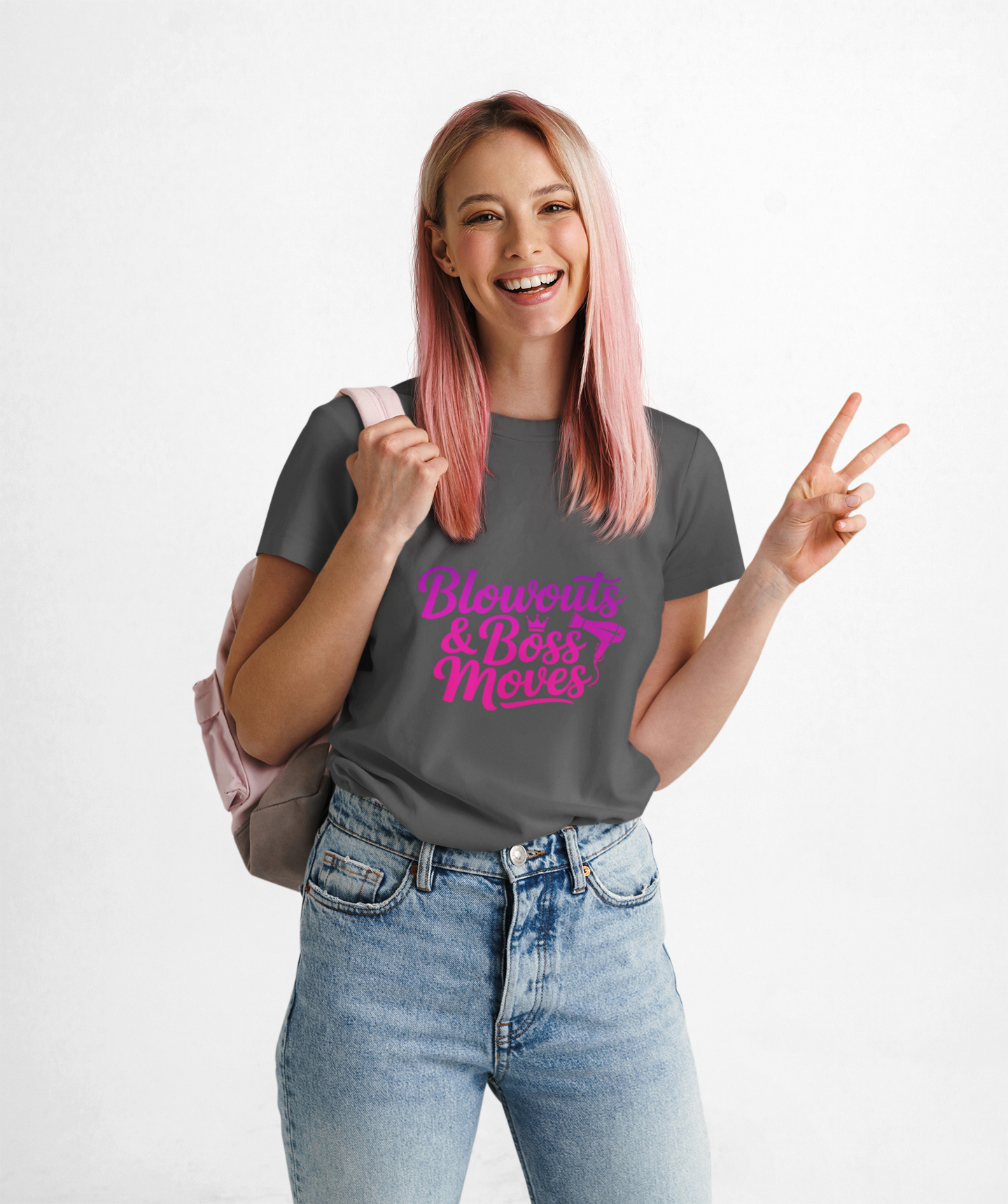 Blowouts & Boss Moves T-Shirt | Unisex Softstyle Tee | Empowering Gift for Hairstylists, Fashion Lovers, Boss Babes, Self-Care Days