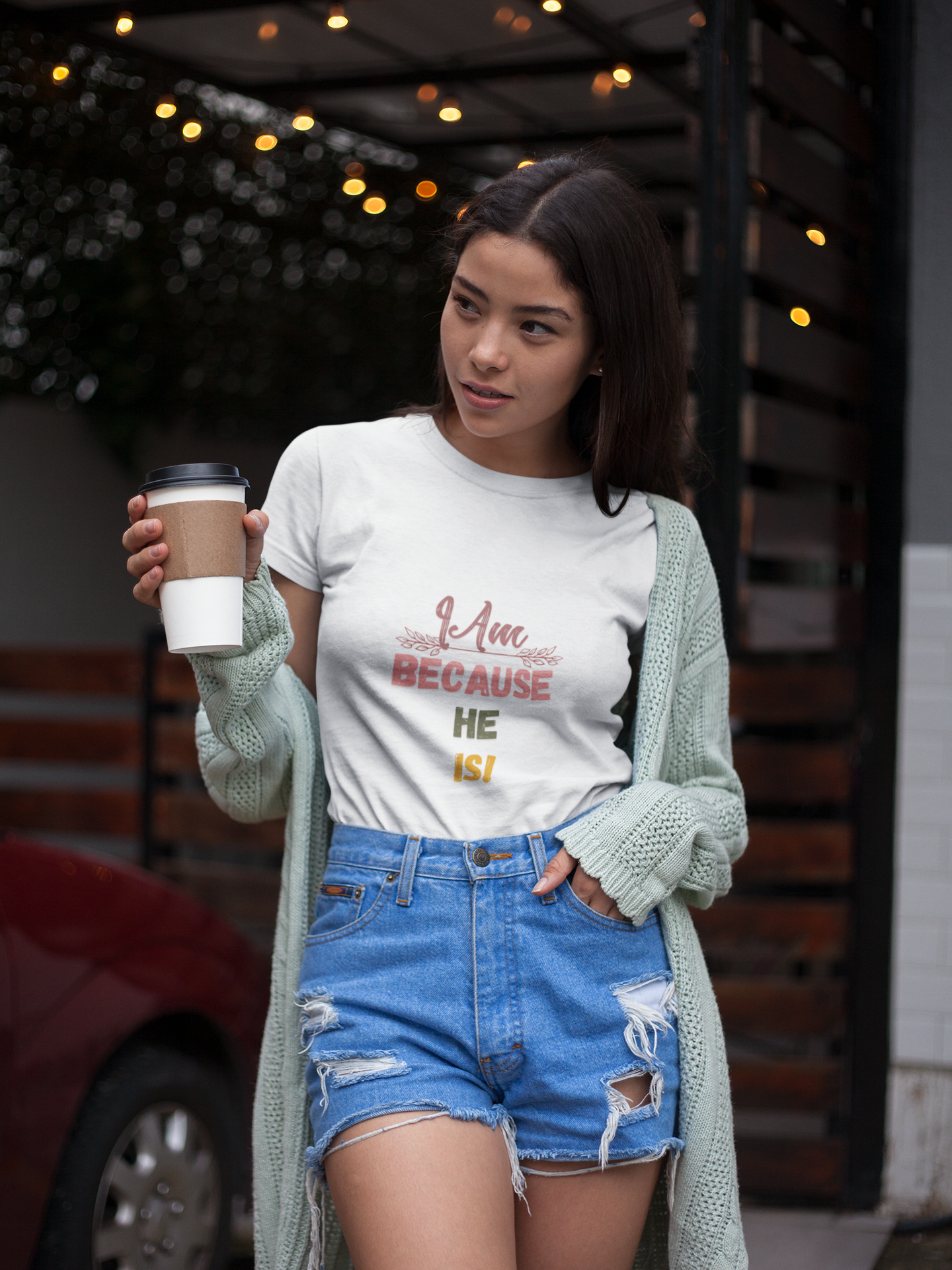 Inspirational Unisex Tee - "I Am Because He Is" - Motivational, Faith-Based, Everyday Wear, Gift for Him/Her, Casual Style