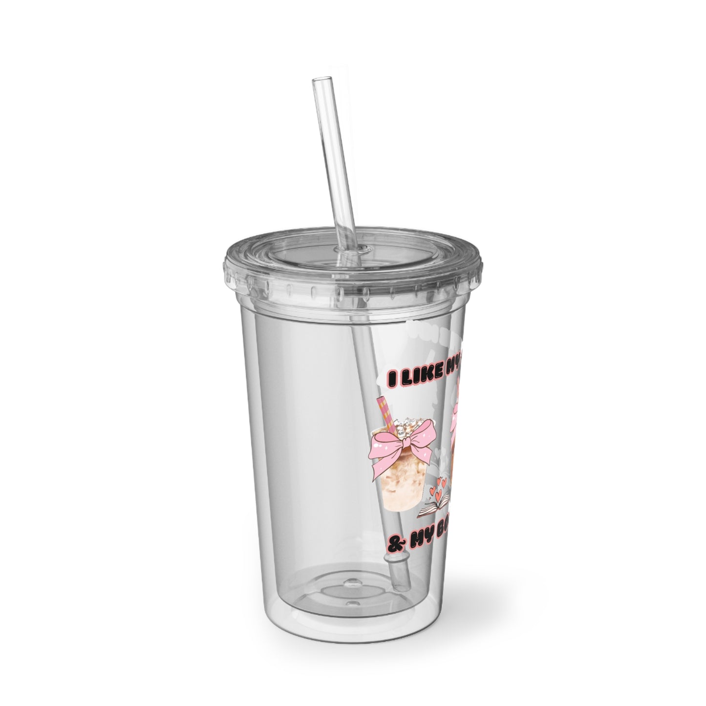 Suave Acrylic Tumbler for Coffee & Book Lovers - Cute Drinkware, Ideal Gift, Personalized, Party Favor, Everyday Use