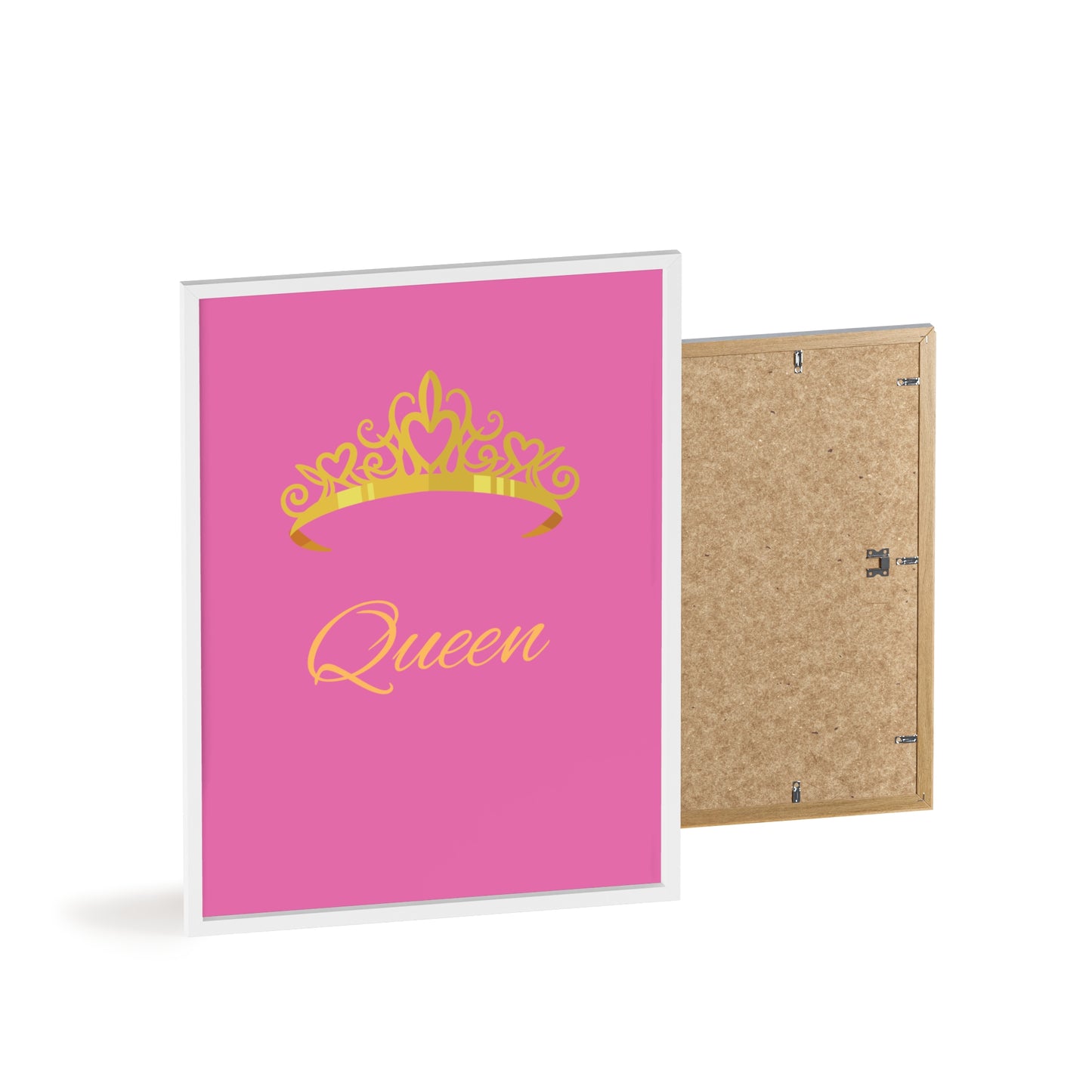 Queen Crown Poster with Wooden Frame, Home Decor, Gift for Her, Birthday, Wall Art, Inspirational Decor, empowerment