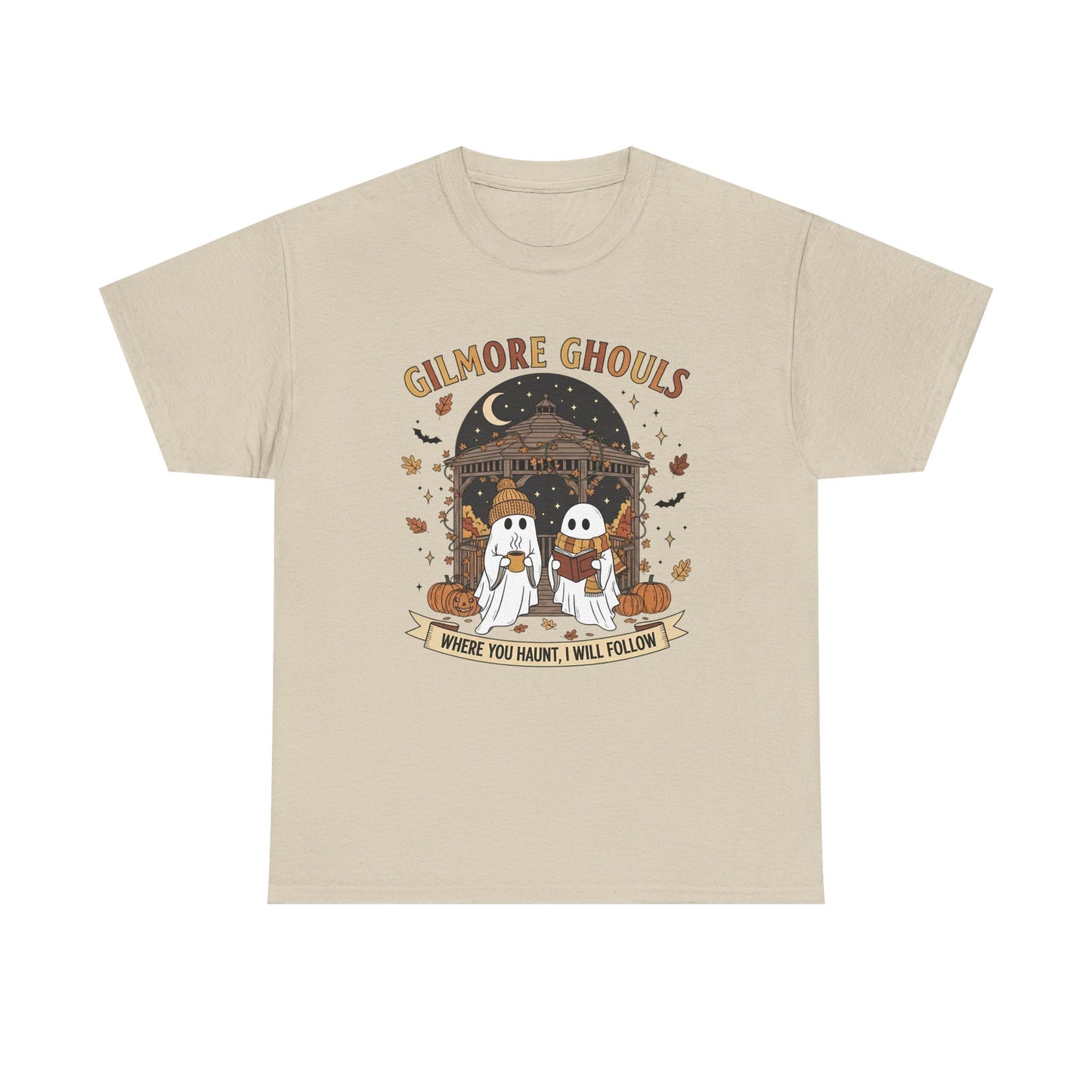 Gilmore Ghouls Unisex Heavy Cotton Tee, Halloween Shirt, Ghost T-Shirt, Spooky Apparel, Cute Halloween Outfit, Fall Fashion