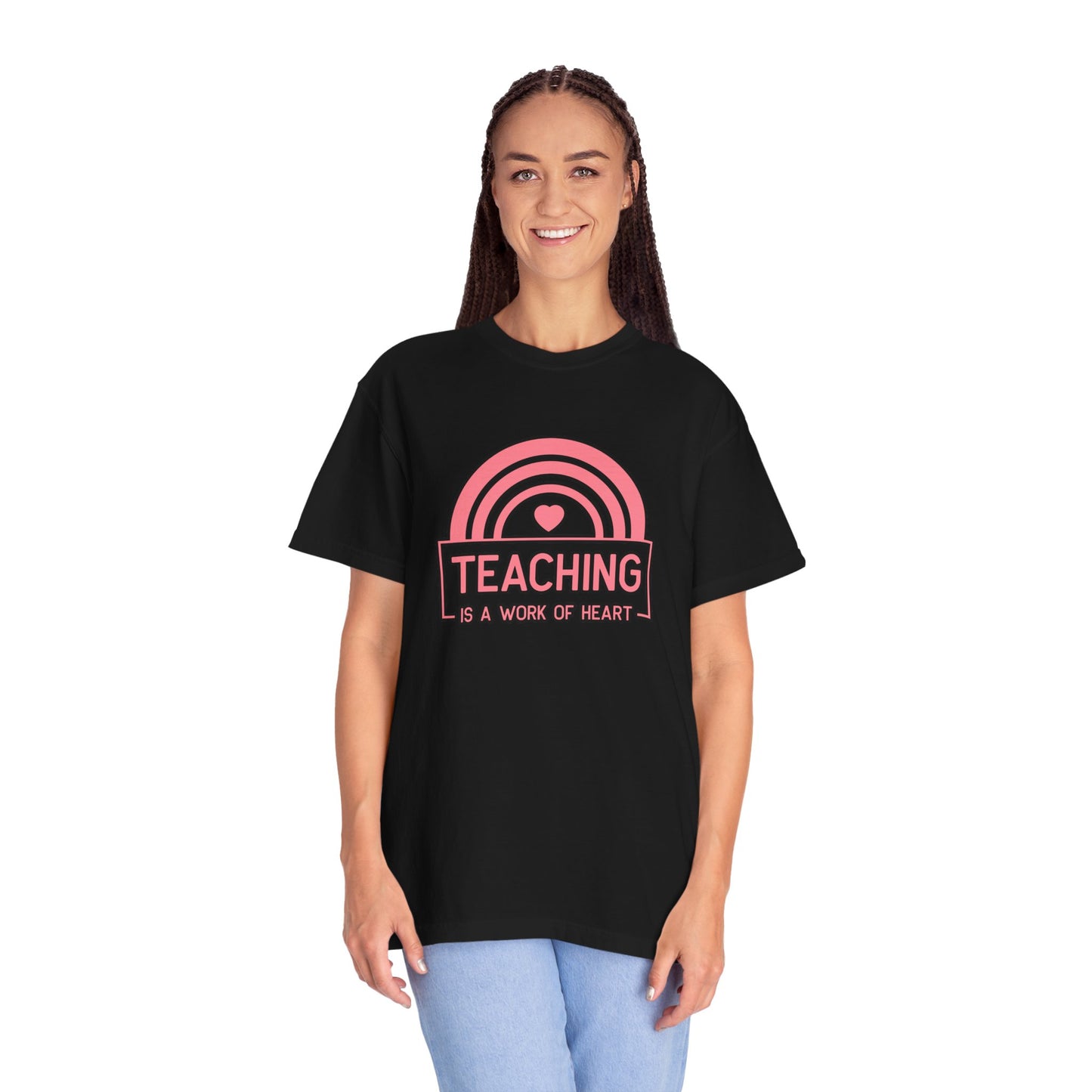 Heartfelt Teaching T-Shirt, Inspirational Teacher Shirt, Gift for Educators, Rainbow Graphic Tee, Classroom Appreciation Apparel