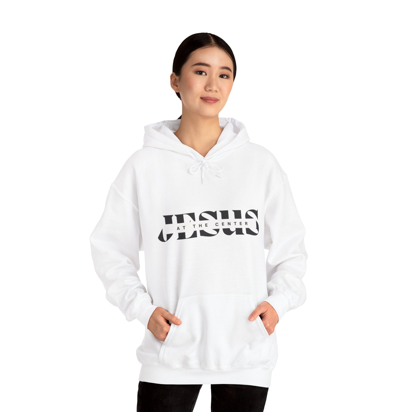 Unisex Hooded Sweatshirt - 'JESUS AT THE CENTER' Inspirational Apparel