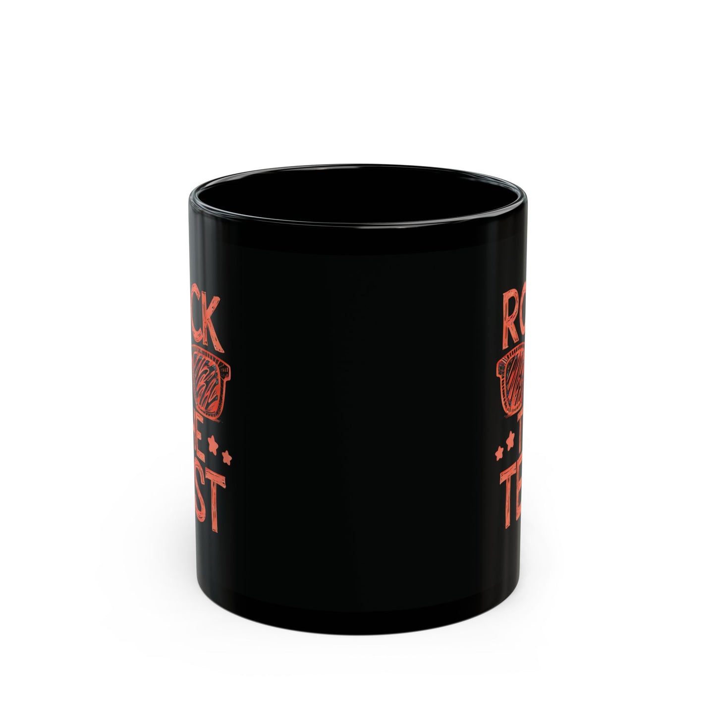 Rock the Test Black Mug - Funny Coffee Mug, Gift for Students, Graduation Gift, Motivational Mug, School Supplies