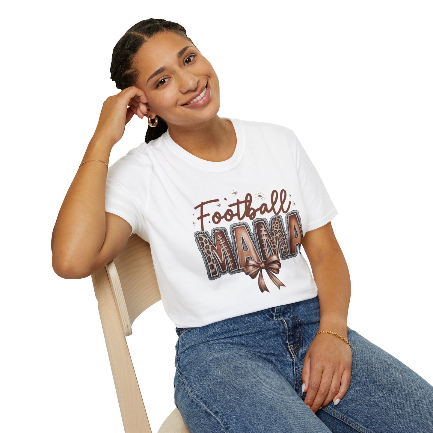 Football Mama Unisex Softstyle T-Shirt - Perfect for Game Day, Casual Wear, Sports Moms, Gift for Her, Women's Tee