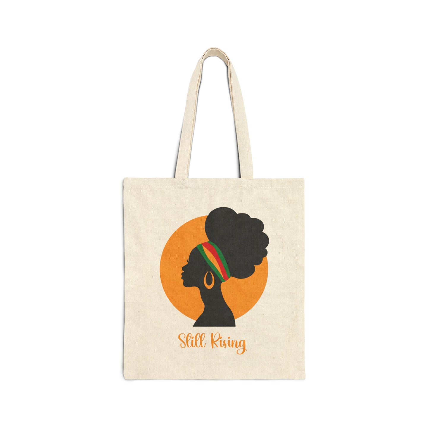 Empowering Afro-Style Cotton Canvas Tote Bag - Eco-Friendly, Reusable, Fashionable, Perfect for Gifts, Everyday Use, Still Rising