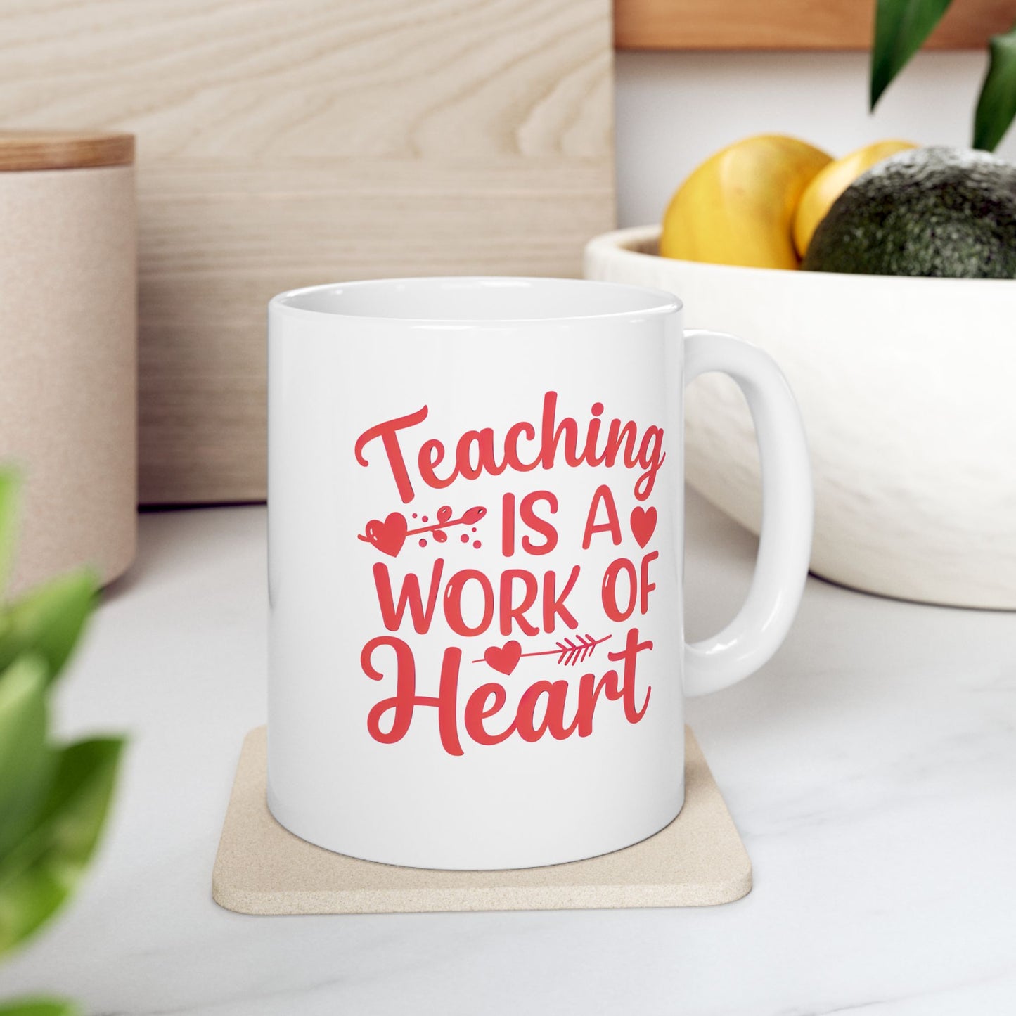 Heartfelt Ceramic Mug - Perfect Gift for Coffee Lovers, Home Office Decor, Teacher Appreciation, Birthday Celebration, Motivational Quote
