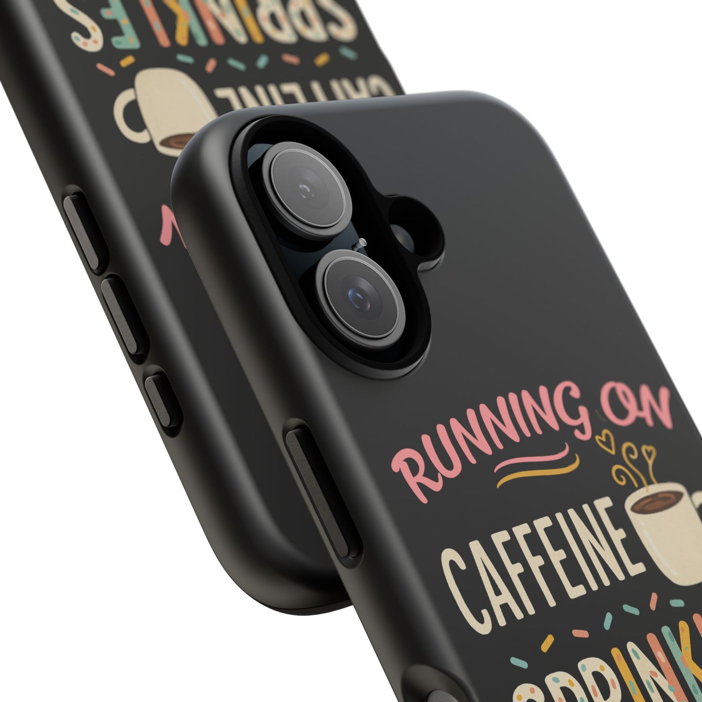 Running on Caffeine, Sprinkles, and Jesus Phone Case- Cute Coffee Lover Gift, Christian Style, Unique Phone Accessory