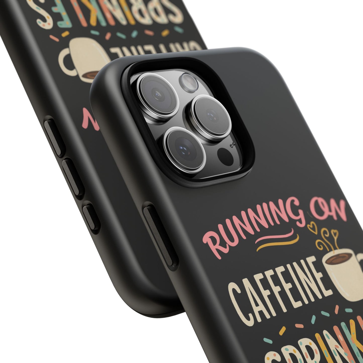 Running on Caffeine, Sprinkles, and Jesus Phone Case- Cute Coffee Lover Gift, Christian Style, Unique Phone Accessory