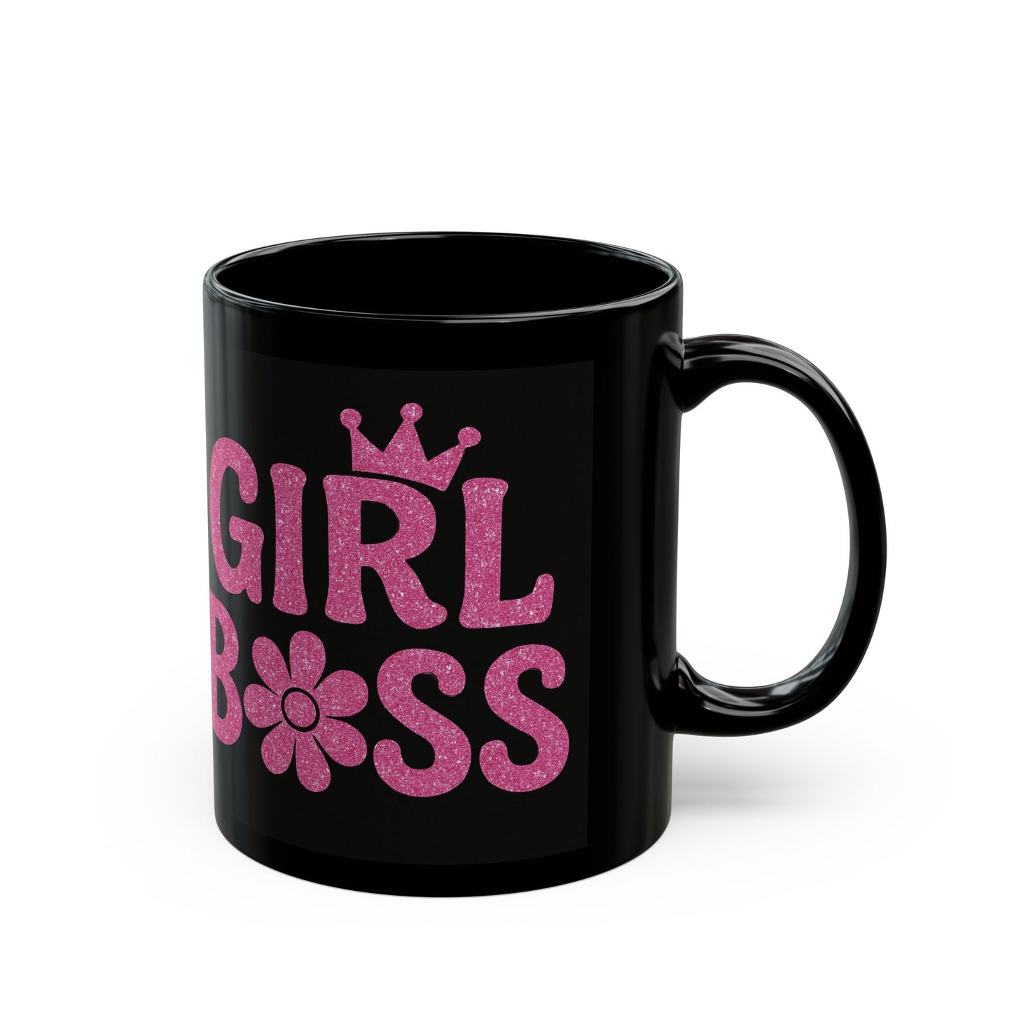 Girl Boss Black Mug - Inspirational Coffee Cup for Empowering Women, Gift for Bosses, Birthday, Office Decor, Motivational Mug