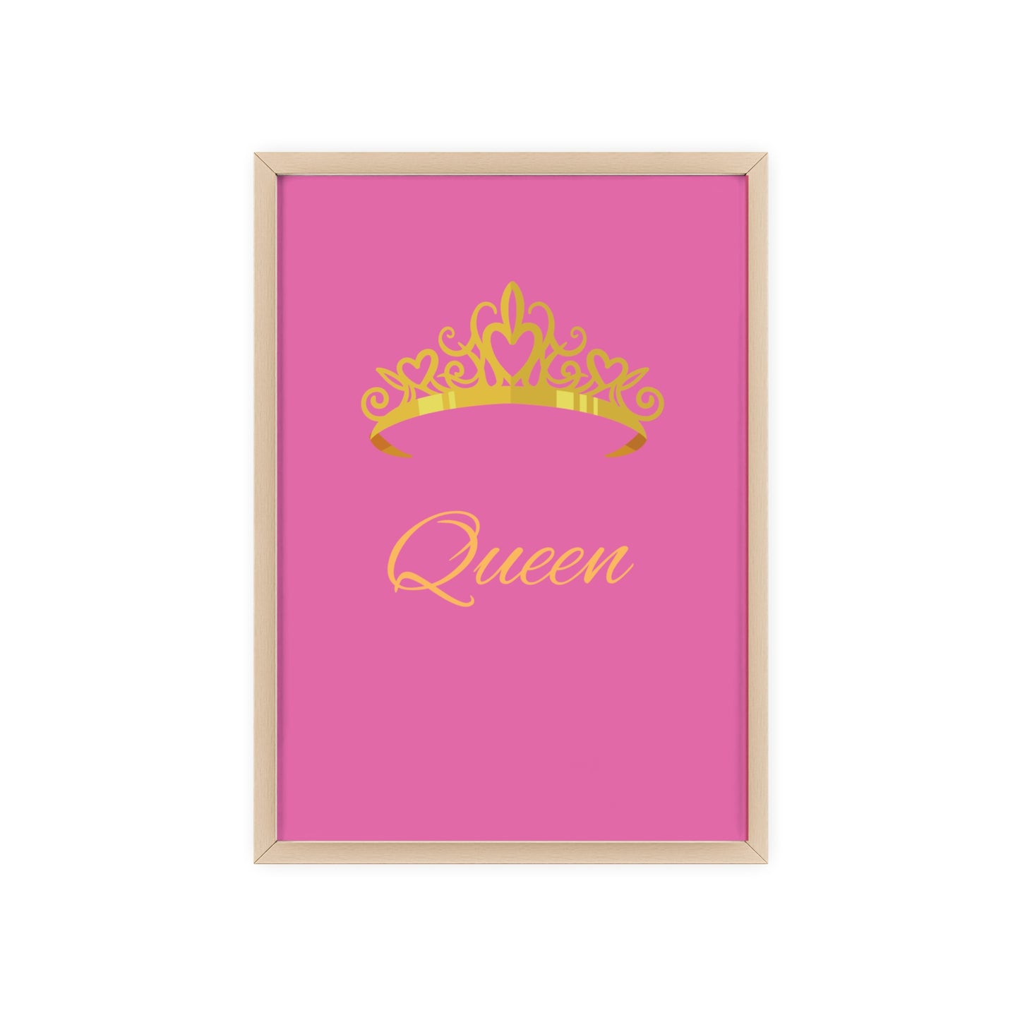 Queen Crown Poster with Wooden Frame, Home Decor, Gift for Her, Birthday, Wall Art, Inspirational Decor, empowerment