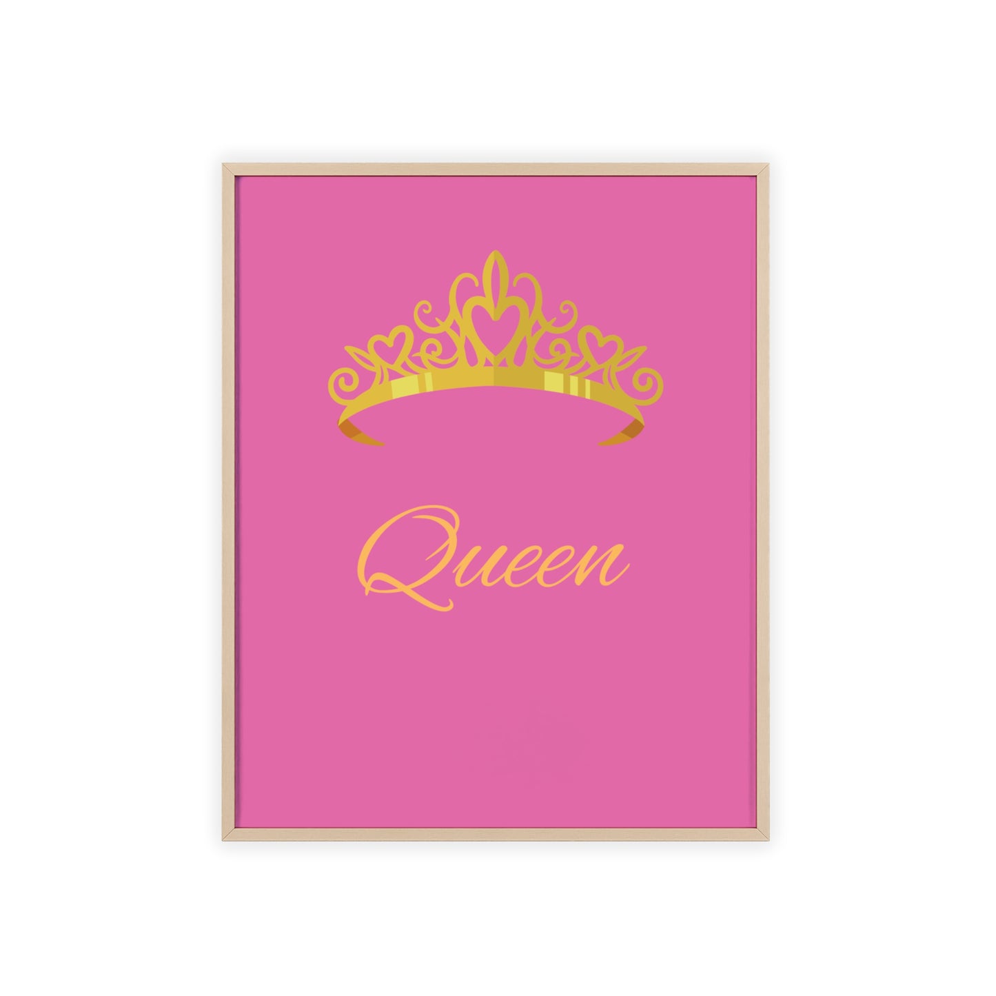 Queen Crown Poster with Wooden Frame, Home Decor, Gift for Her, Birthday, Wall Art, Inspirational Decor, empowerment