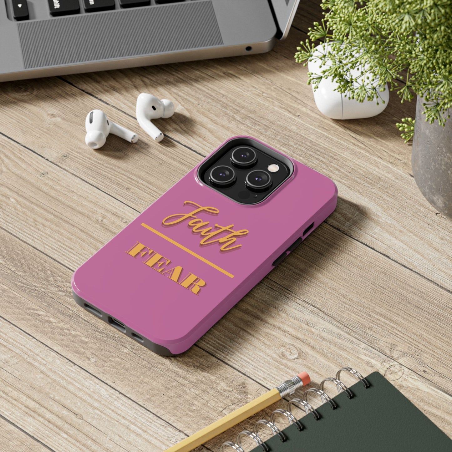 Faith Over Fear Phone Case - Inspirational Tough Cases for Daily Motivation, Gifts for Friends, Customizable Phone Covers, Unique Decor