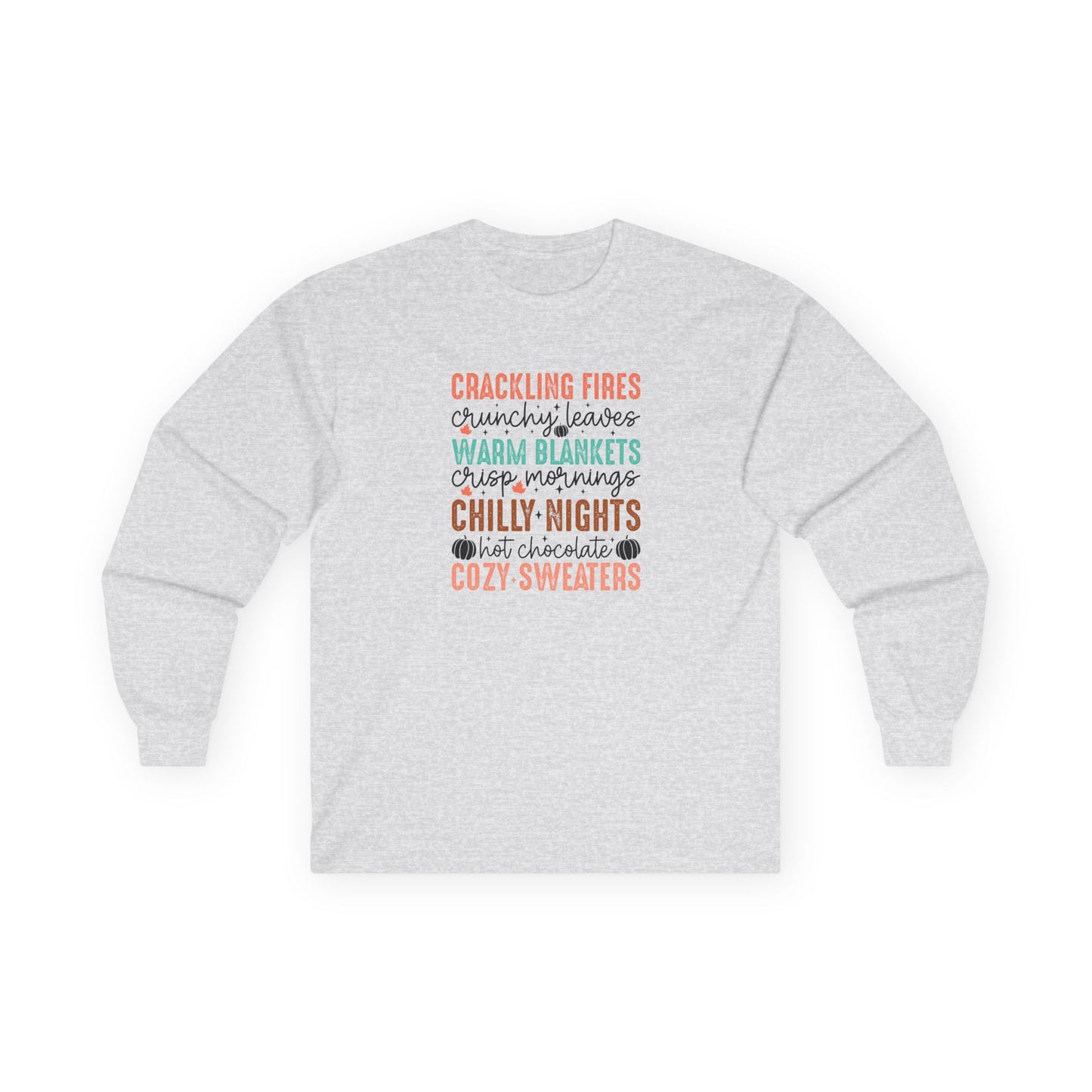 Cozy Fall Long Sleeve Tee, Cozy Tee, Autumn Shirt, Seasonal Wear, Warm Apparel, Perfect for Chilly Nights