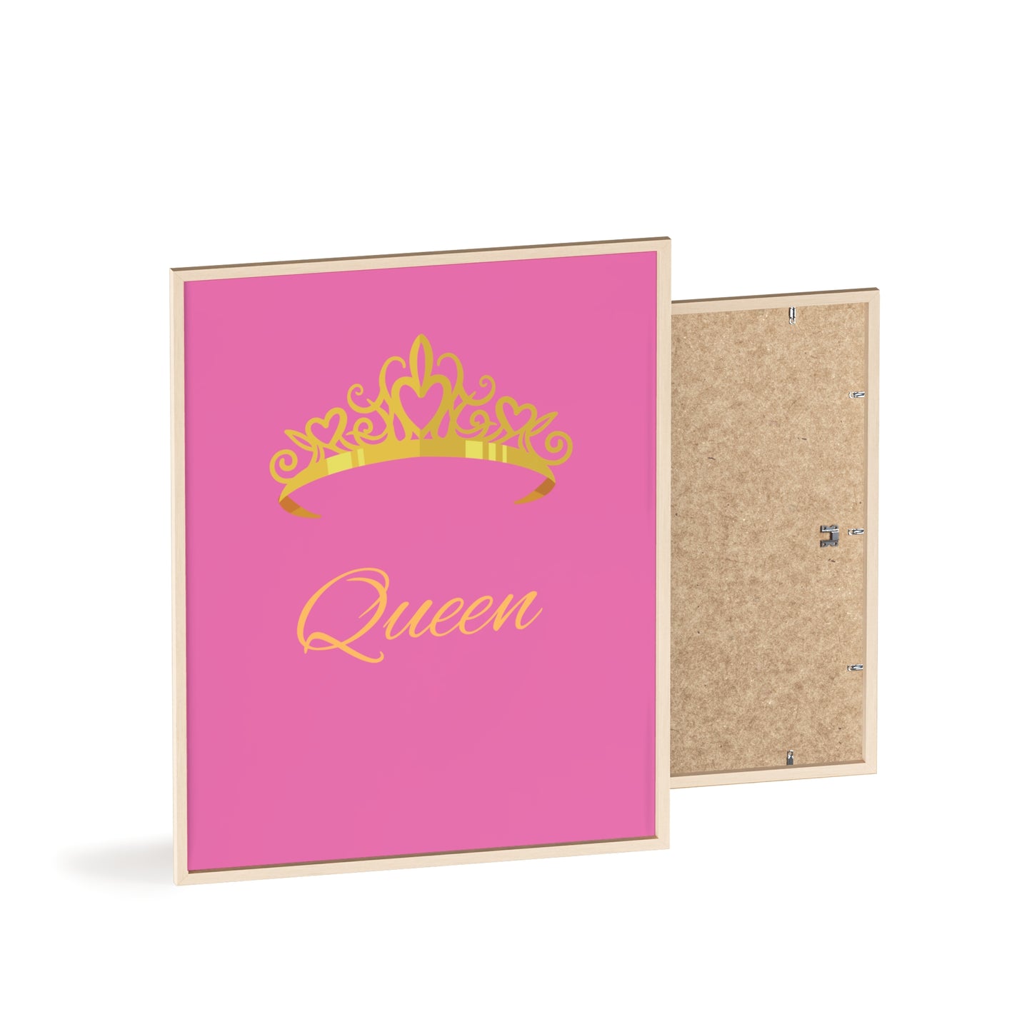 Queen Crown Poster with Wooden Frame, Home Decor, Gift for Her, Birthday, Wall Art, Inspirational Decor, empowerment